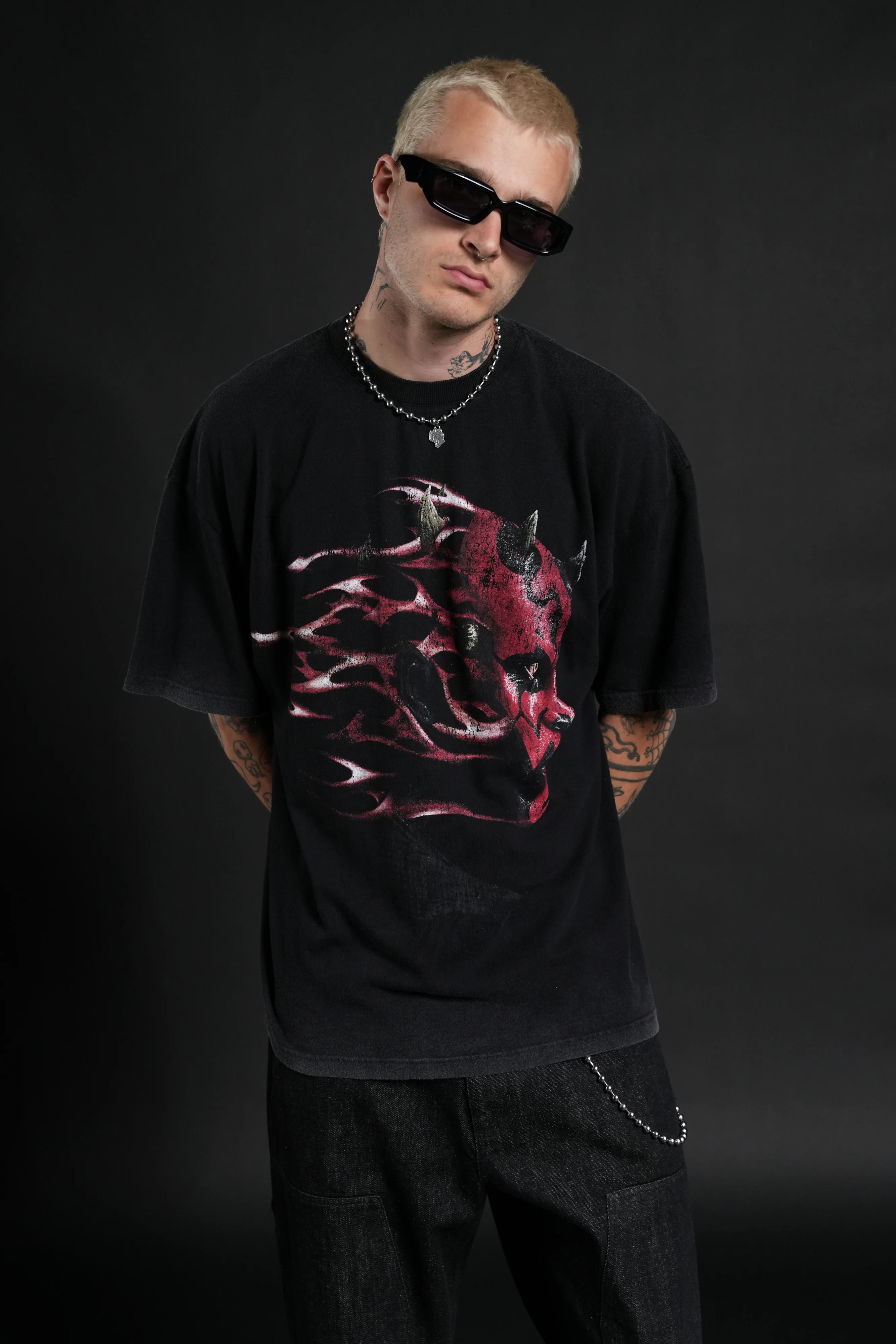 Sith Inferno Premium Oversized Tee in Black - Image 4