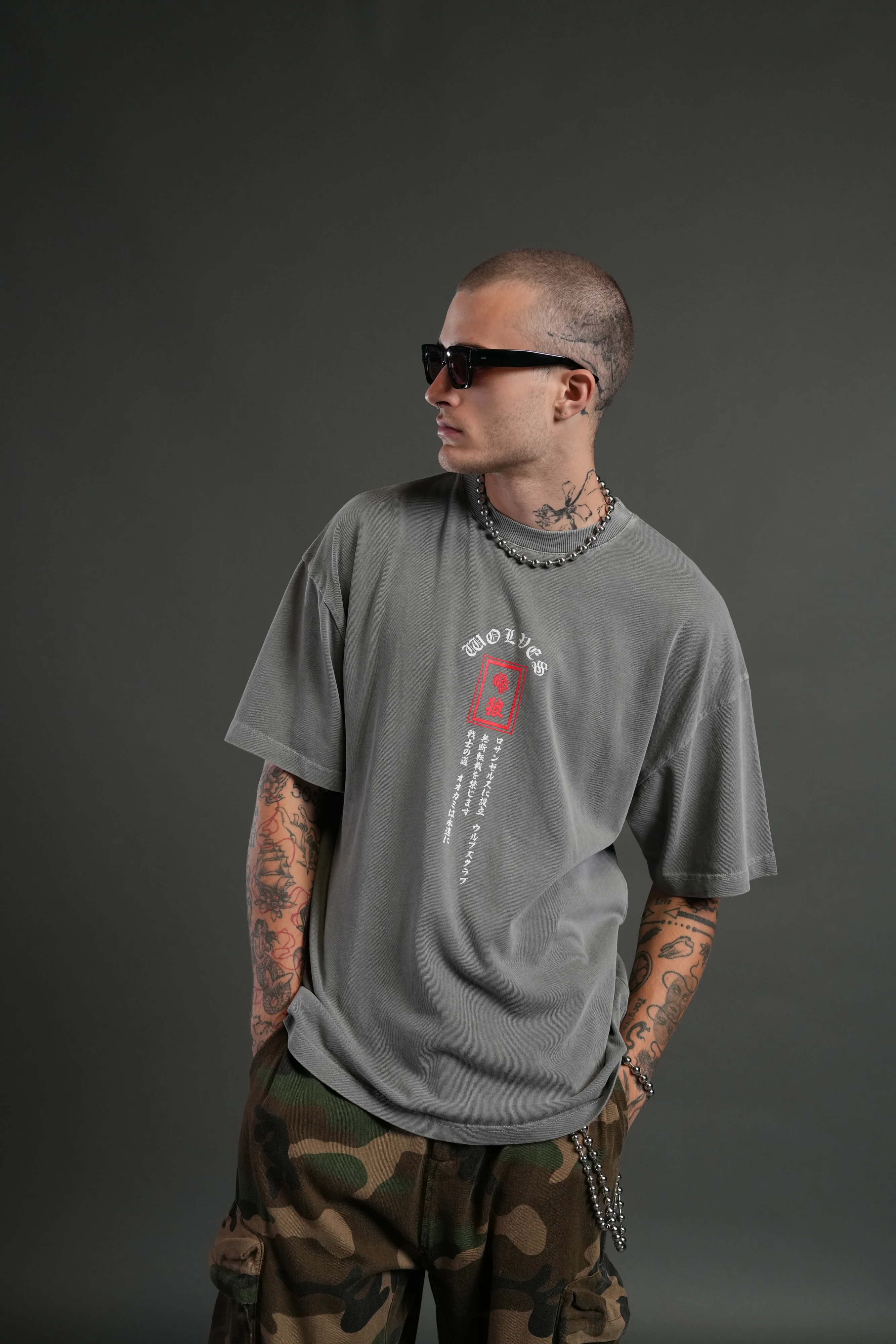 Stand-Off "Premium" Oversized Tee in Dove Gray - Image 2