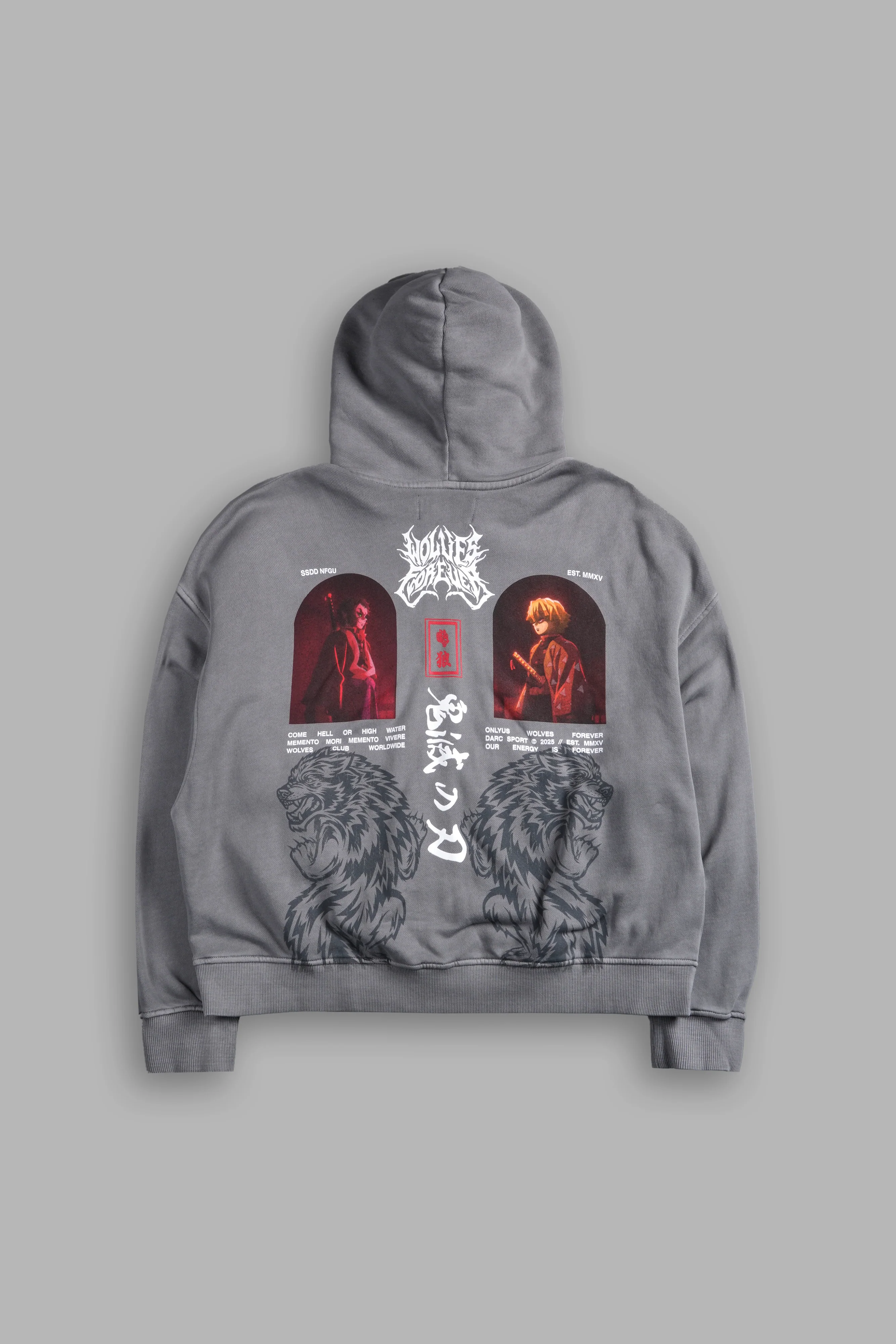 Stand-Off Vex Double Zip Hoodie in Dove Gray