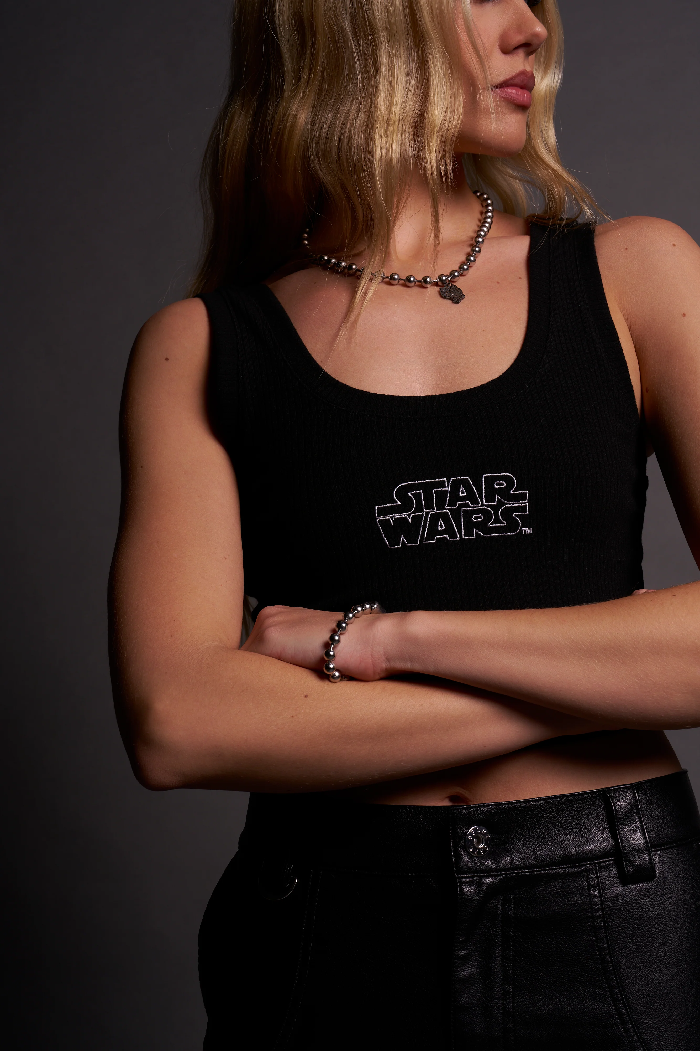 Star Wars She Classic Ribbed Tank in Black - Image 6