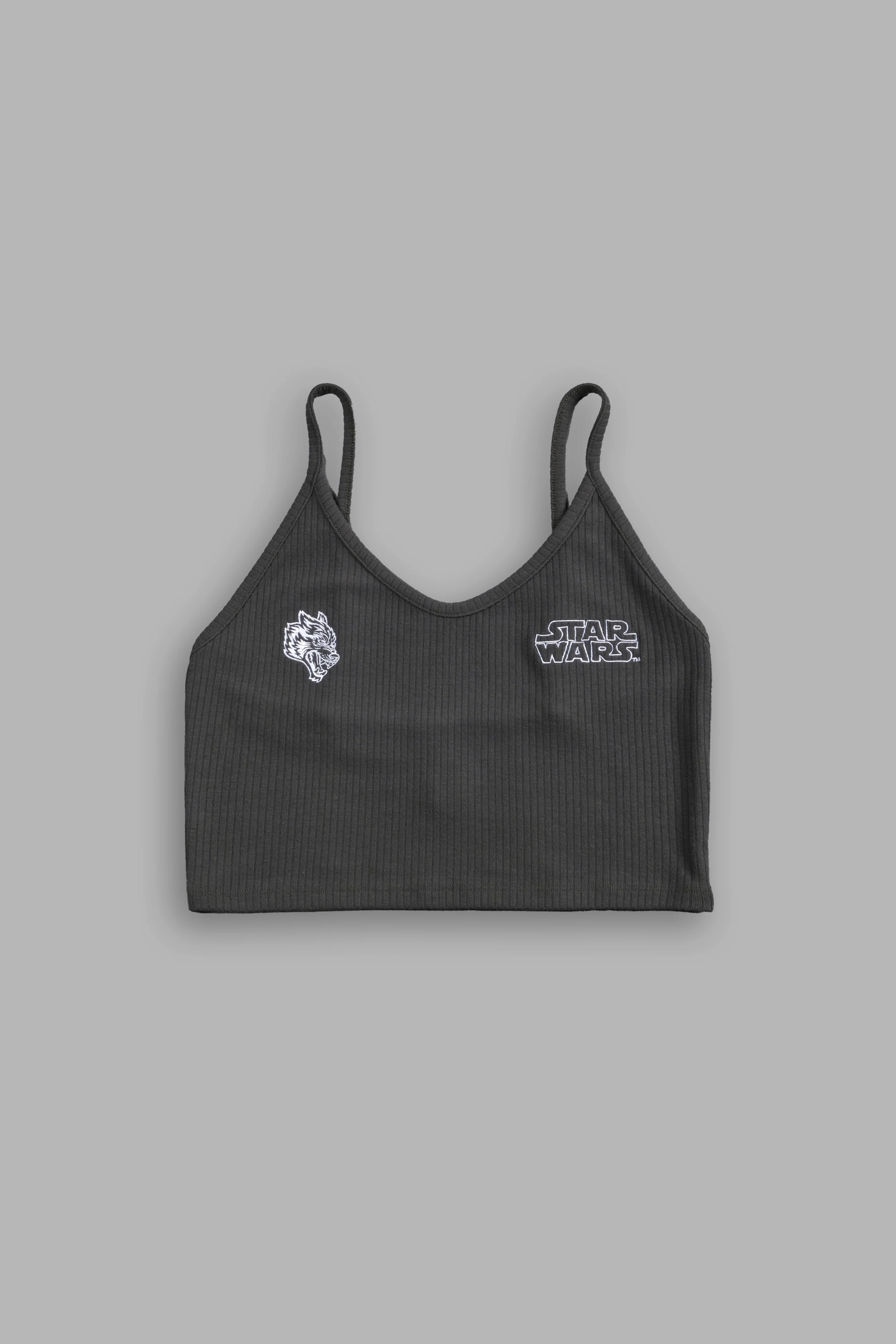 Star Wars Spaghetti Crop Tank in Wolf Gray - Image 3