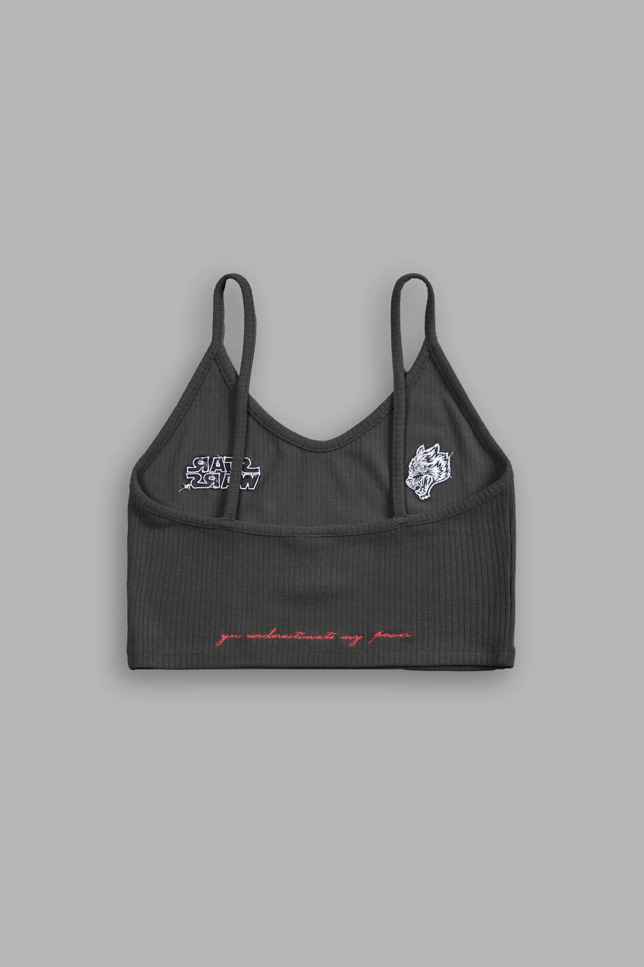 Star Wars Spaghetti Crop Tank in Wolf Gray - Image 4