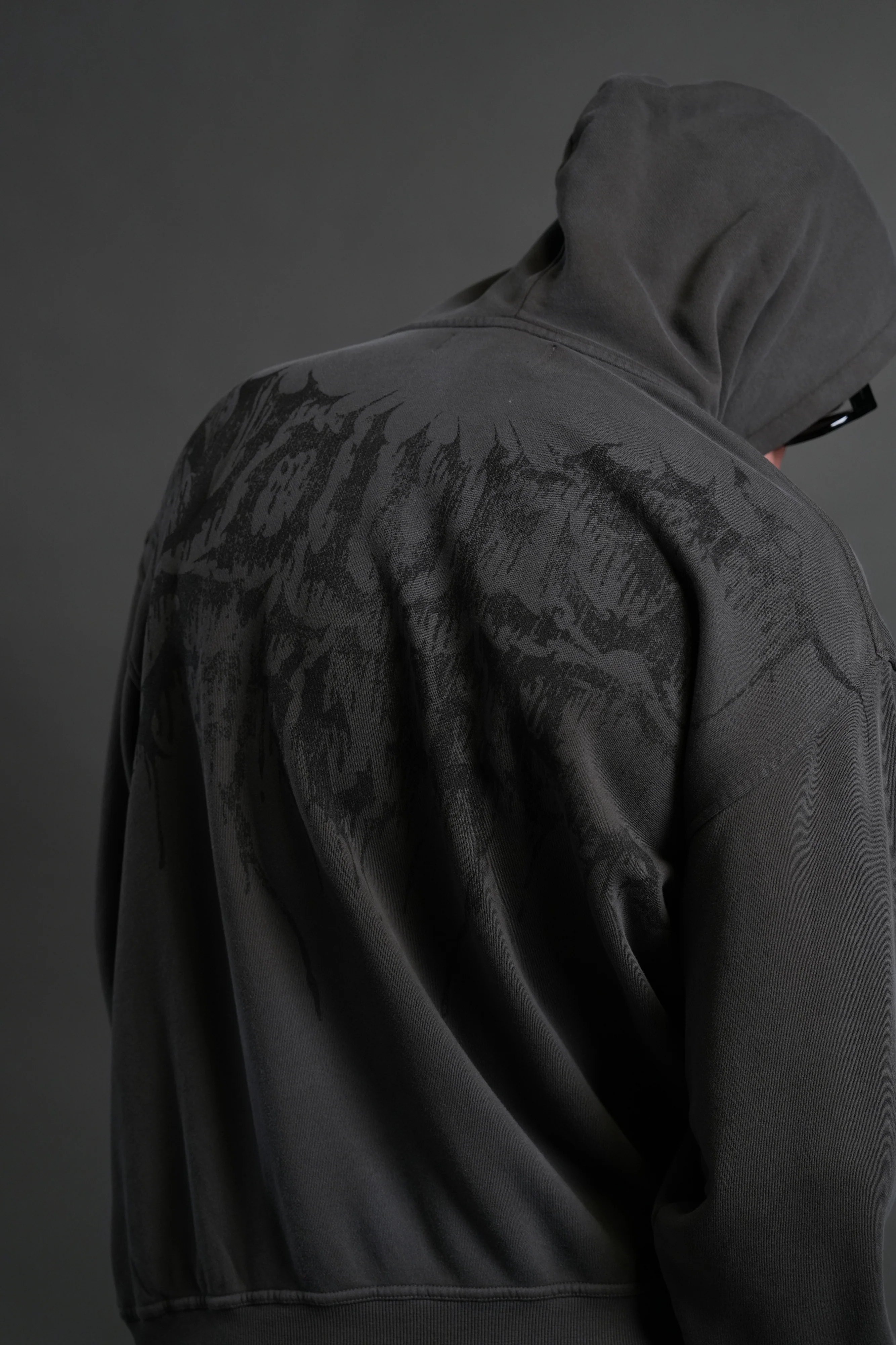Statue of God "Pierce" Hoodie in Wolf Gray Drift Wash - Image 10