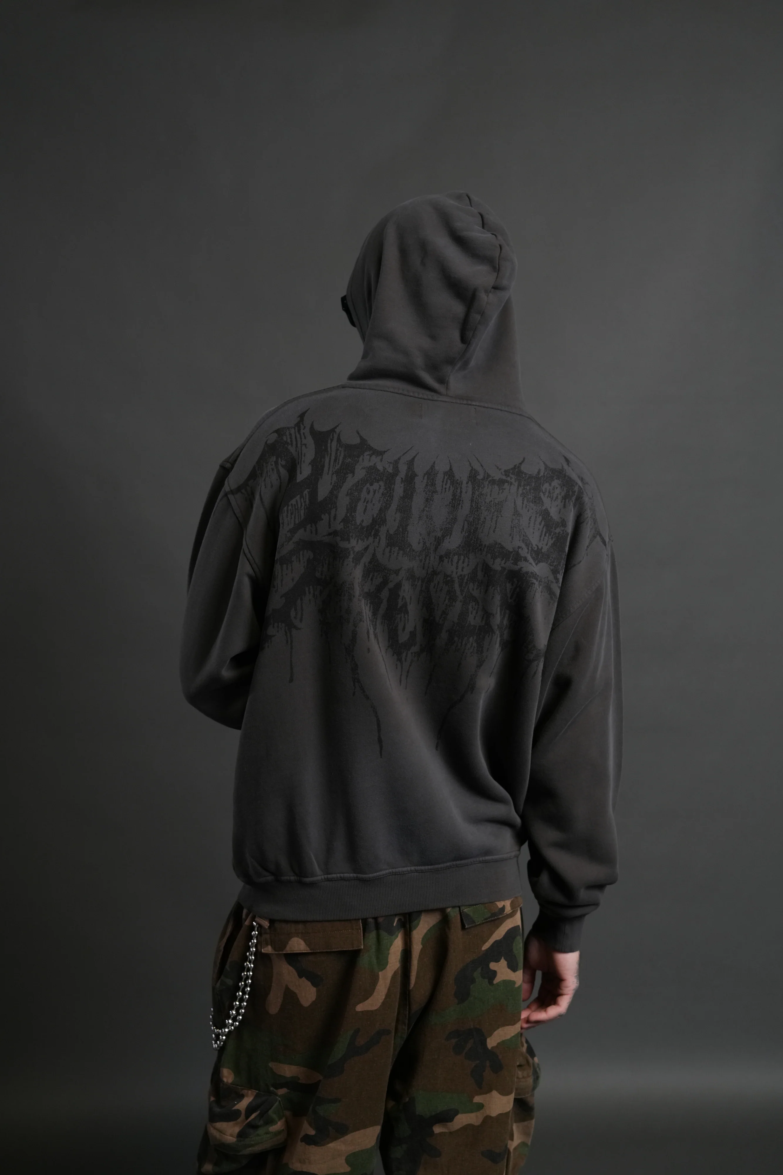 Statue of God "Pierce" Hoodie in Wolf Gray Drift Wash - Image 2
