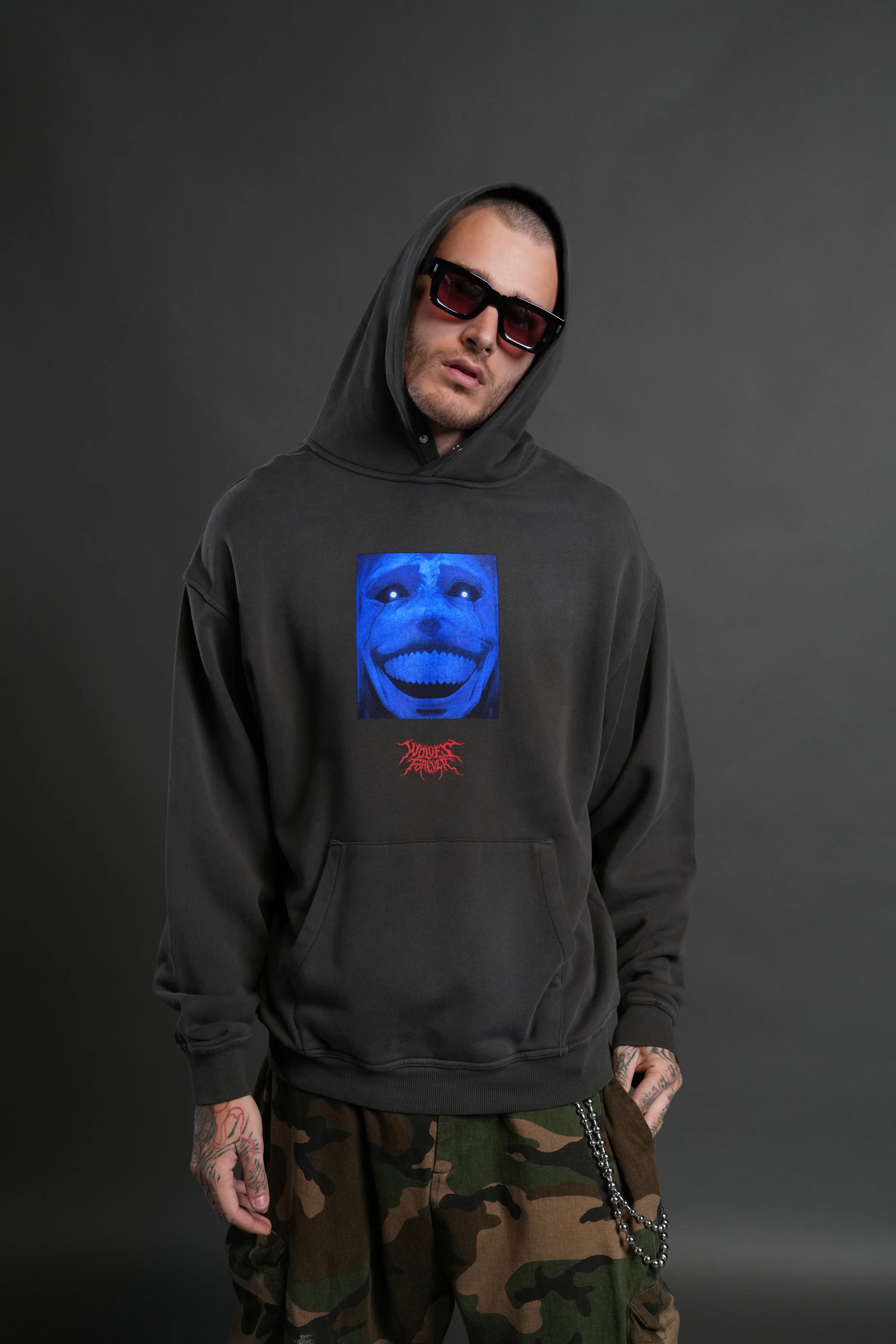 Statue of God "Pierce" Hoodie in Wolf Gray Drift Wash - Image 4