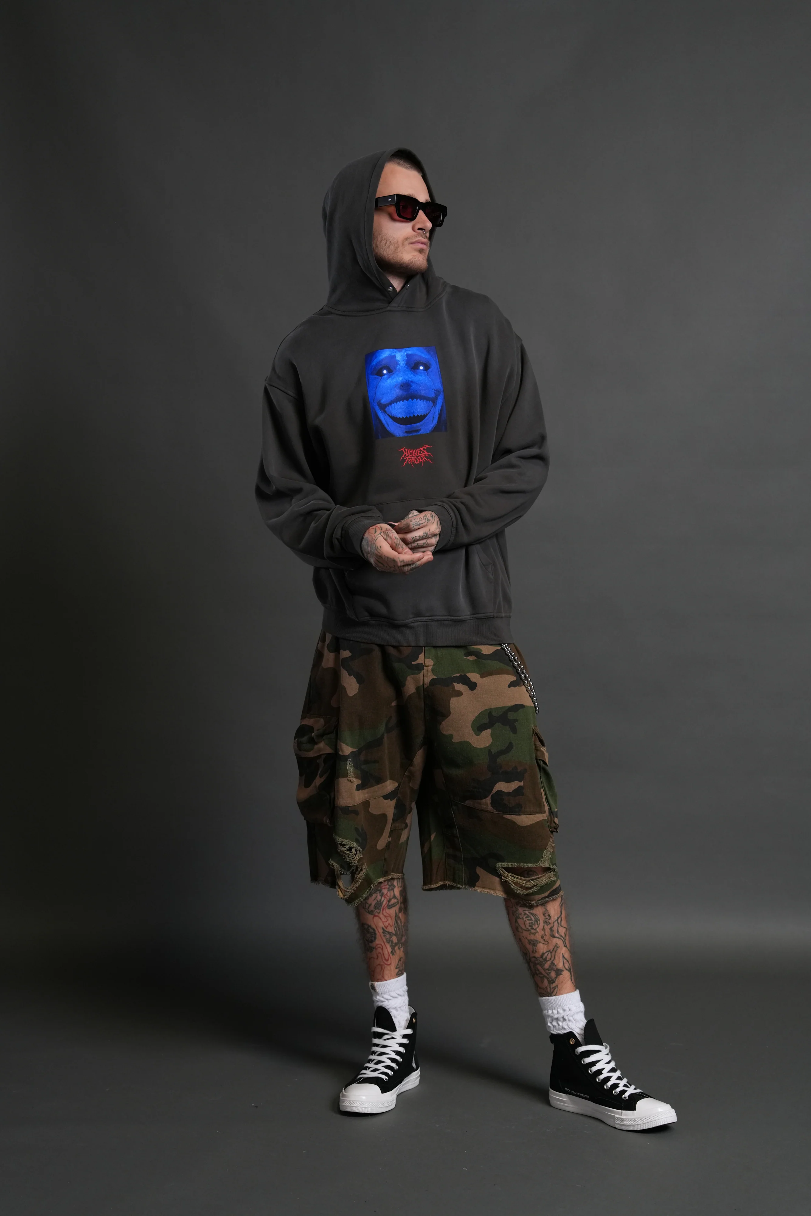 Statue of God "Pierce" Hoodie in Wolf Gray Drift Wash - Image 5