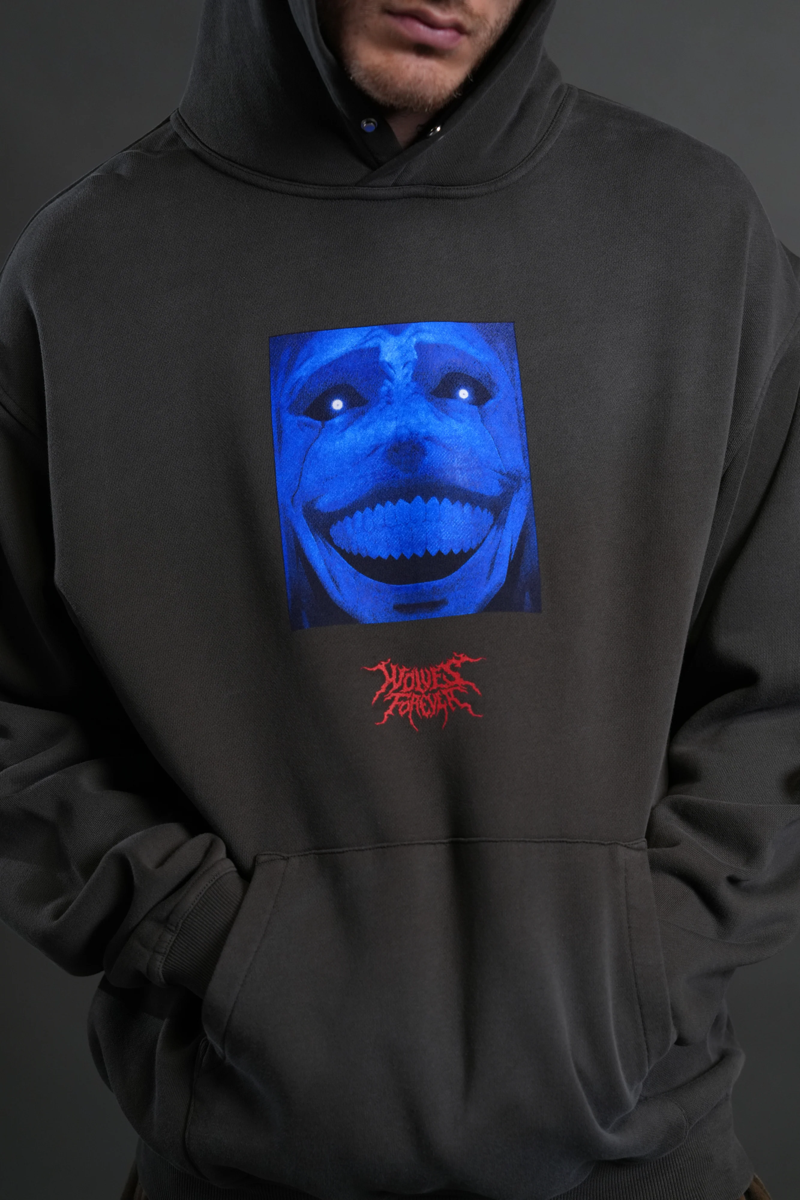 Statue of God "Pierce" Hoodie in Wolf Gray Drift Wash - Image 9