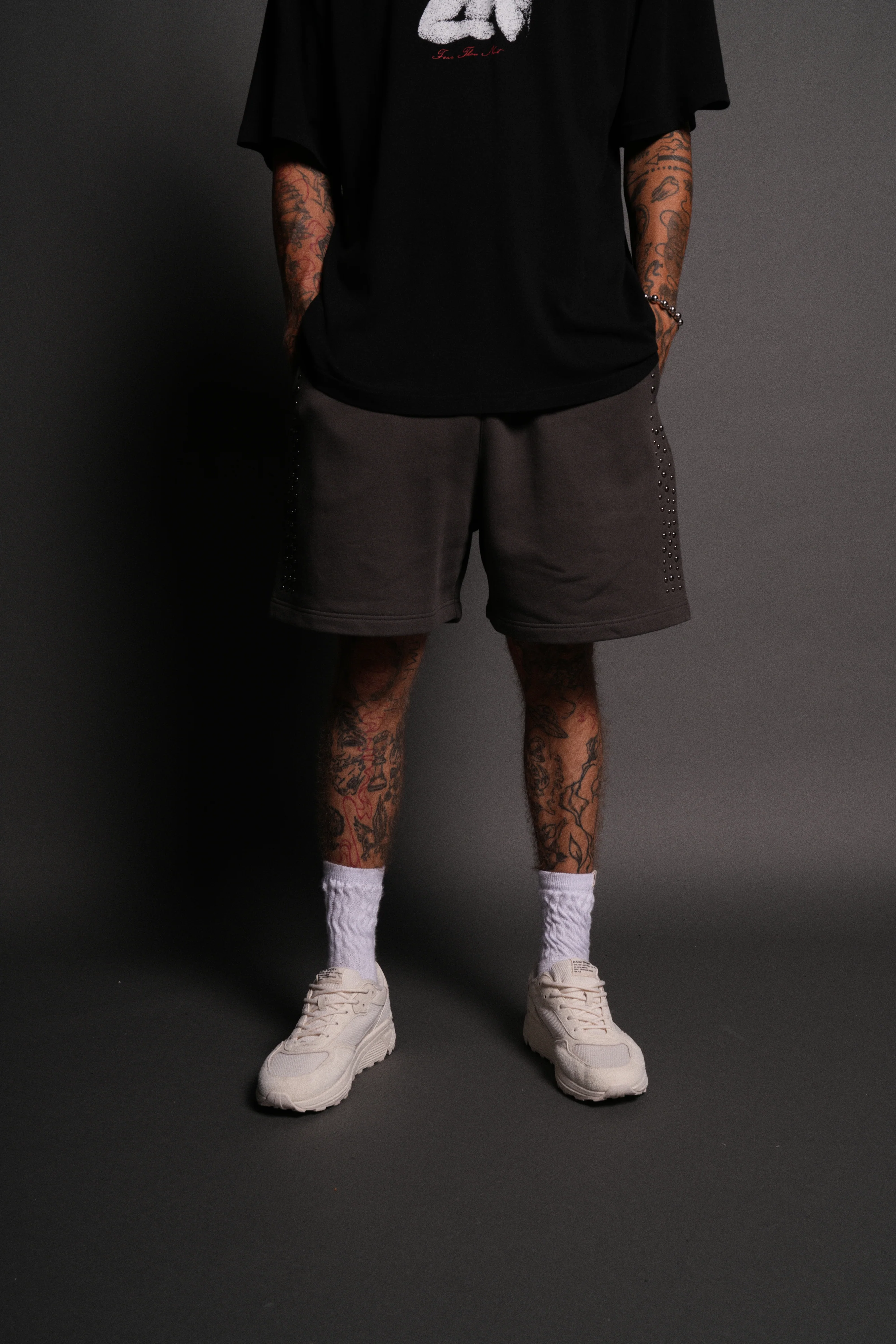 Stud Wolf Post Lounge Sweat Shorts in Wolf Gray - Image 2