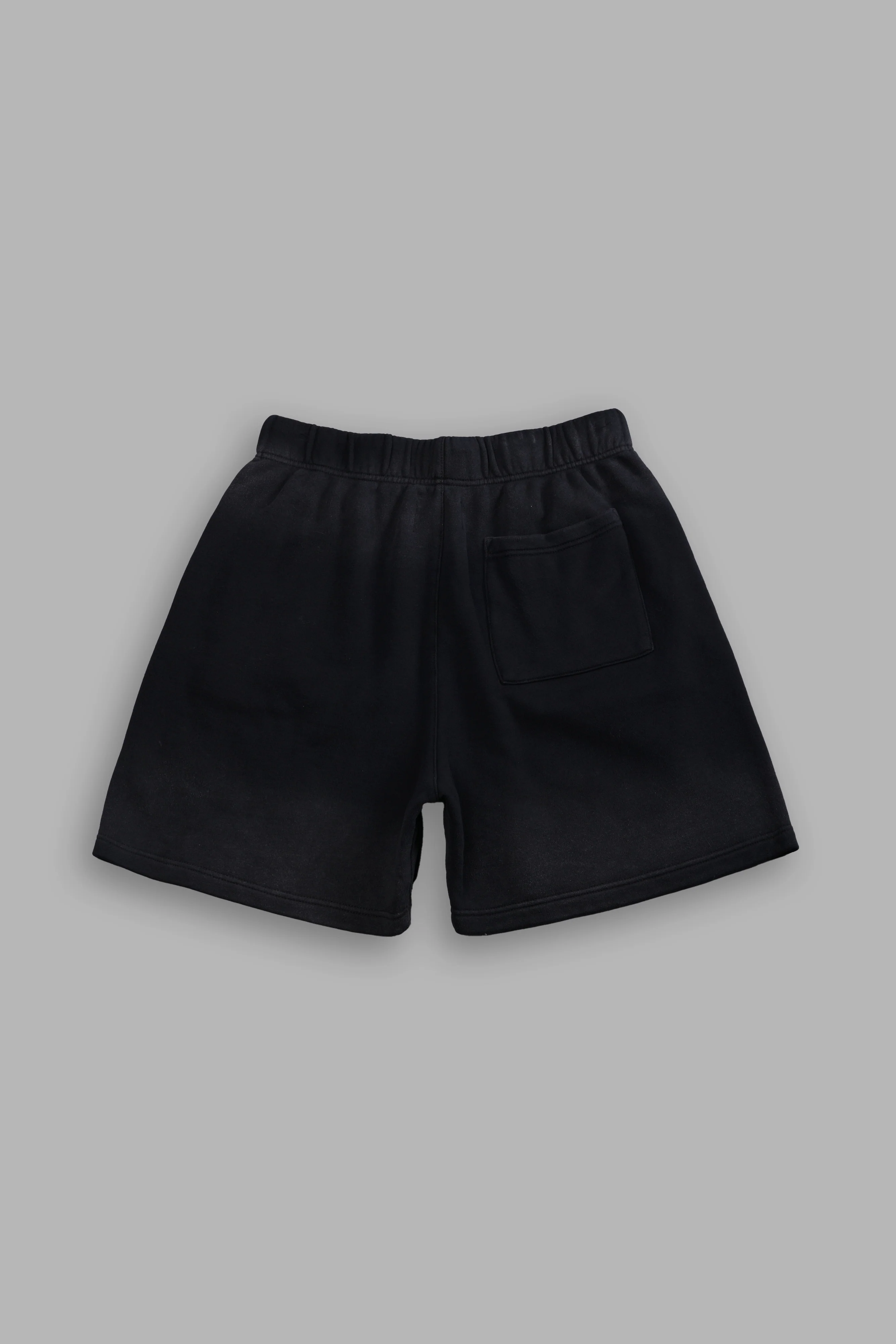 Studded Midnight Wolves Oversized Post Lounge Sweat Shorts in Black Drift Wash - Image 3