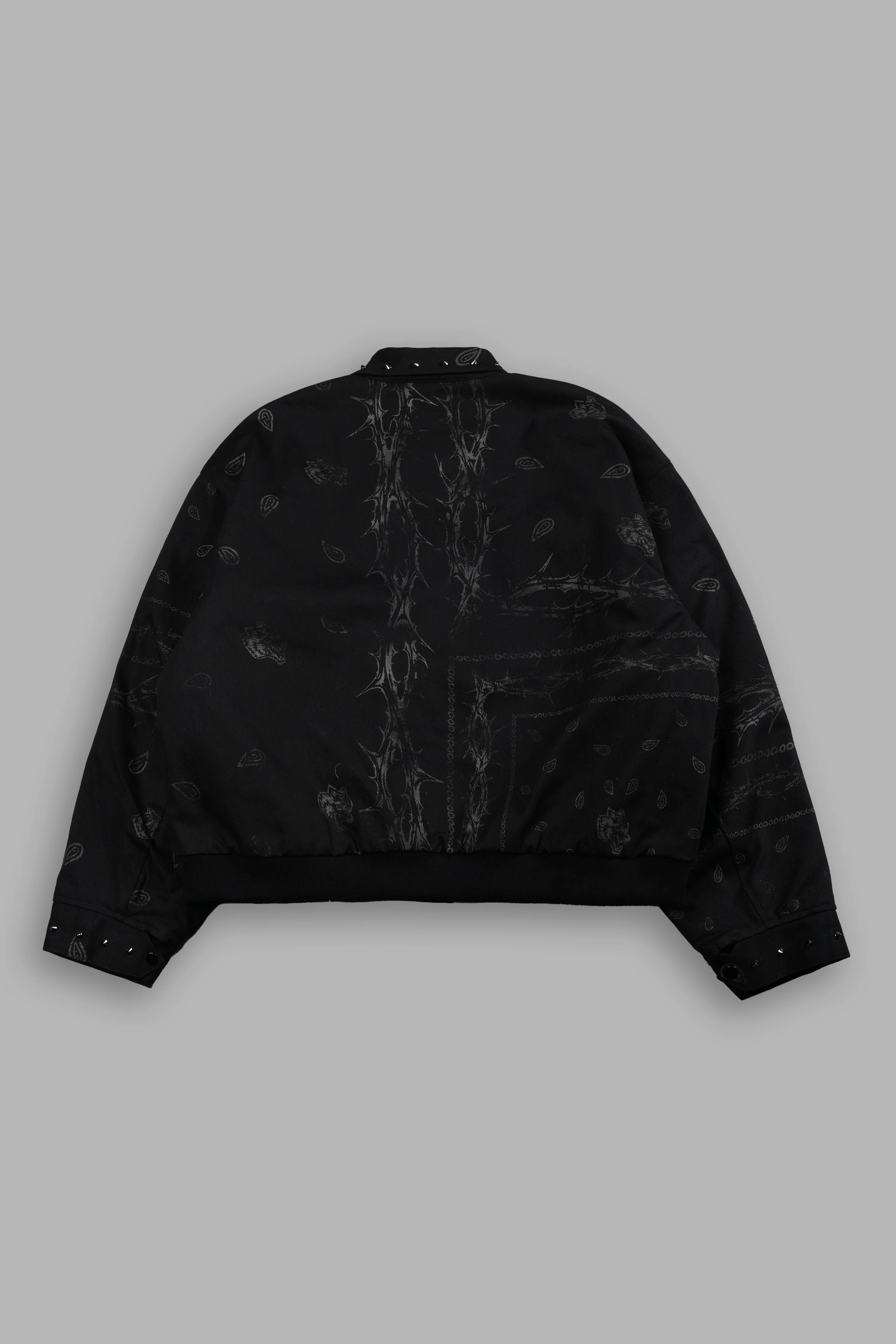 Studded Wolves Pyramid Moe Jacket in Black Thorn Paisley - Image 3
