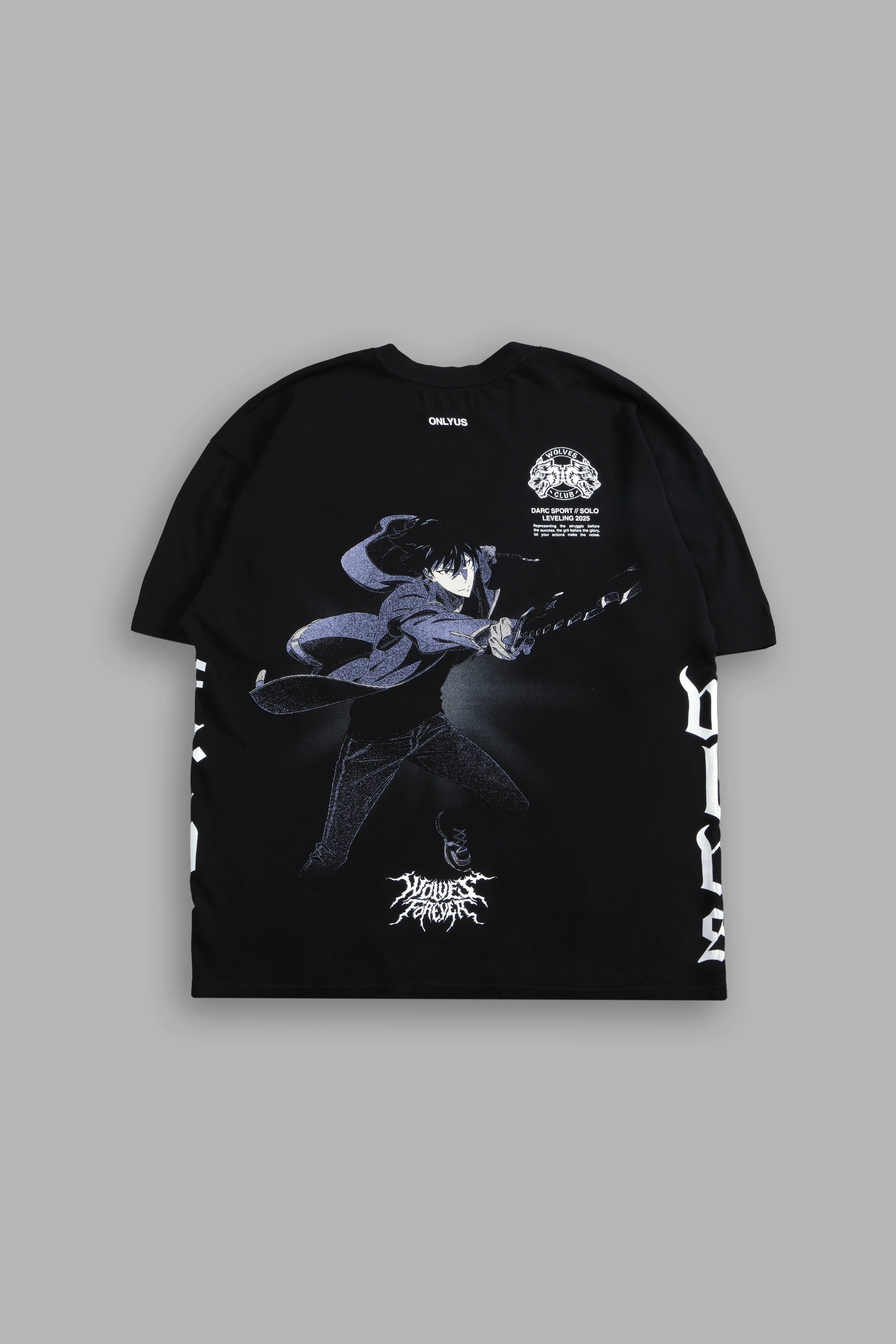 Sung Jinwoo "Side By Side" Series Premium Oversized Tee in Black
