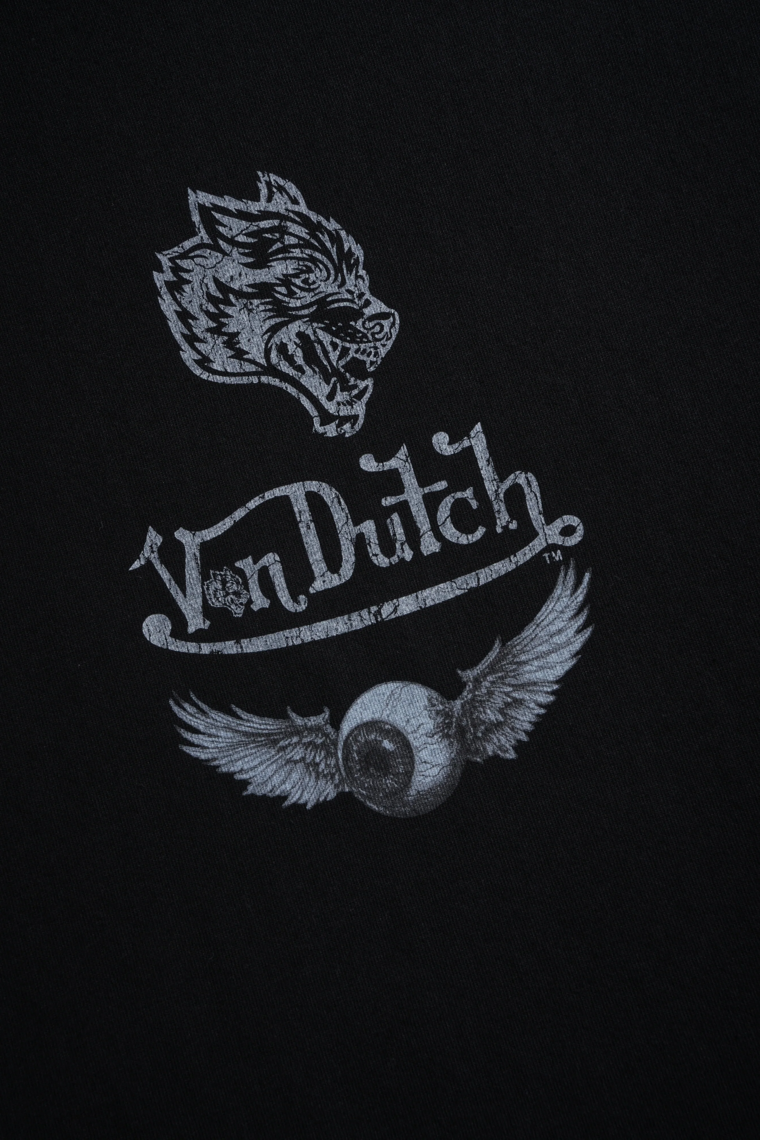 Take-Off Grunge Cut-Off Mid-Length Raw Hem Tee in Black - Image 7