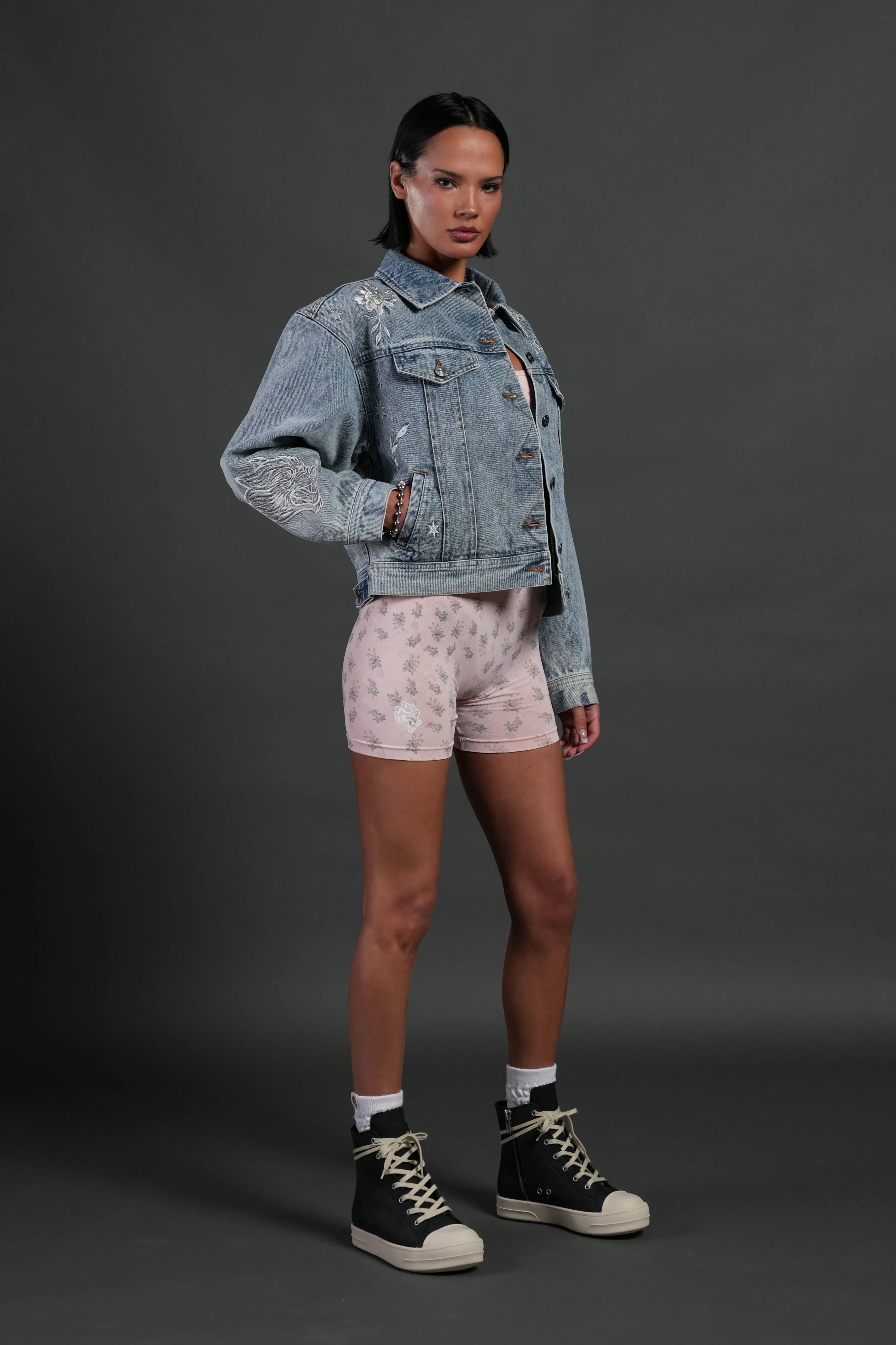 Tales We Tell She American Denim Jacket in Light Wash - Image 4