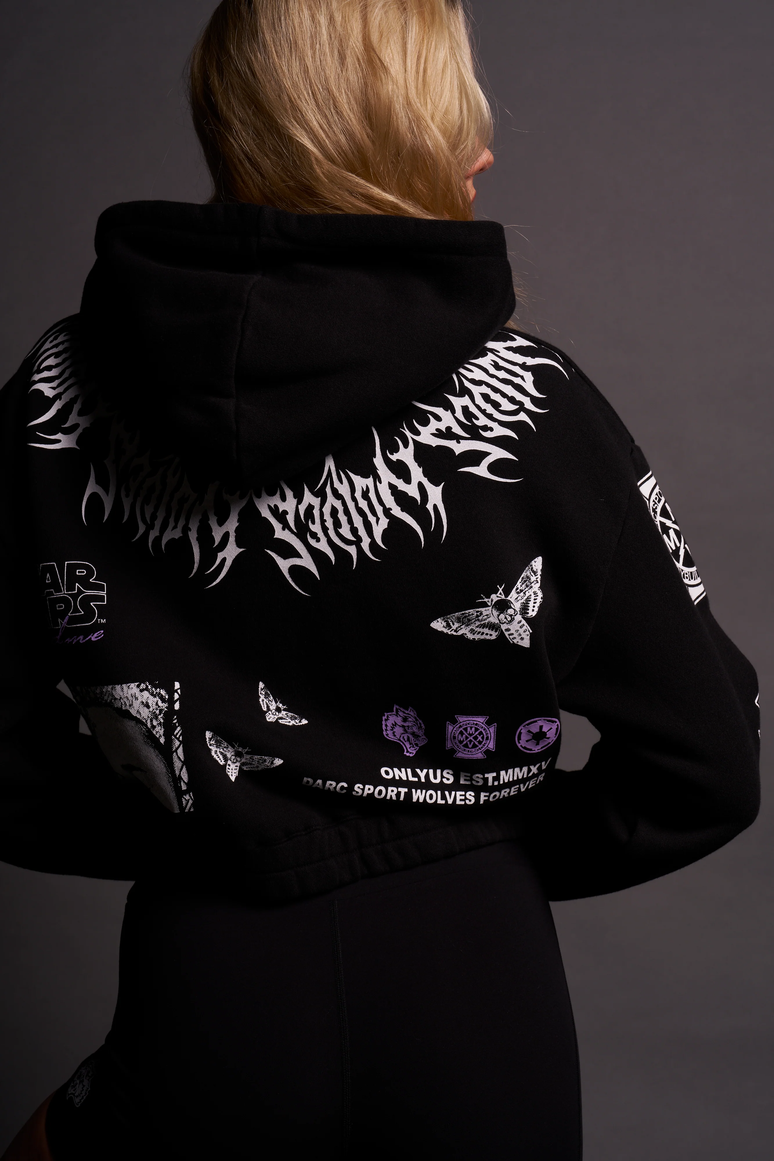 The Power Of The Dark Side Padme "Chambers" (Cropped) Zip Hoodie in Black - Image 10