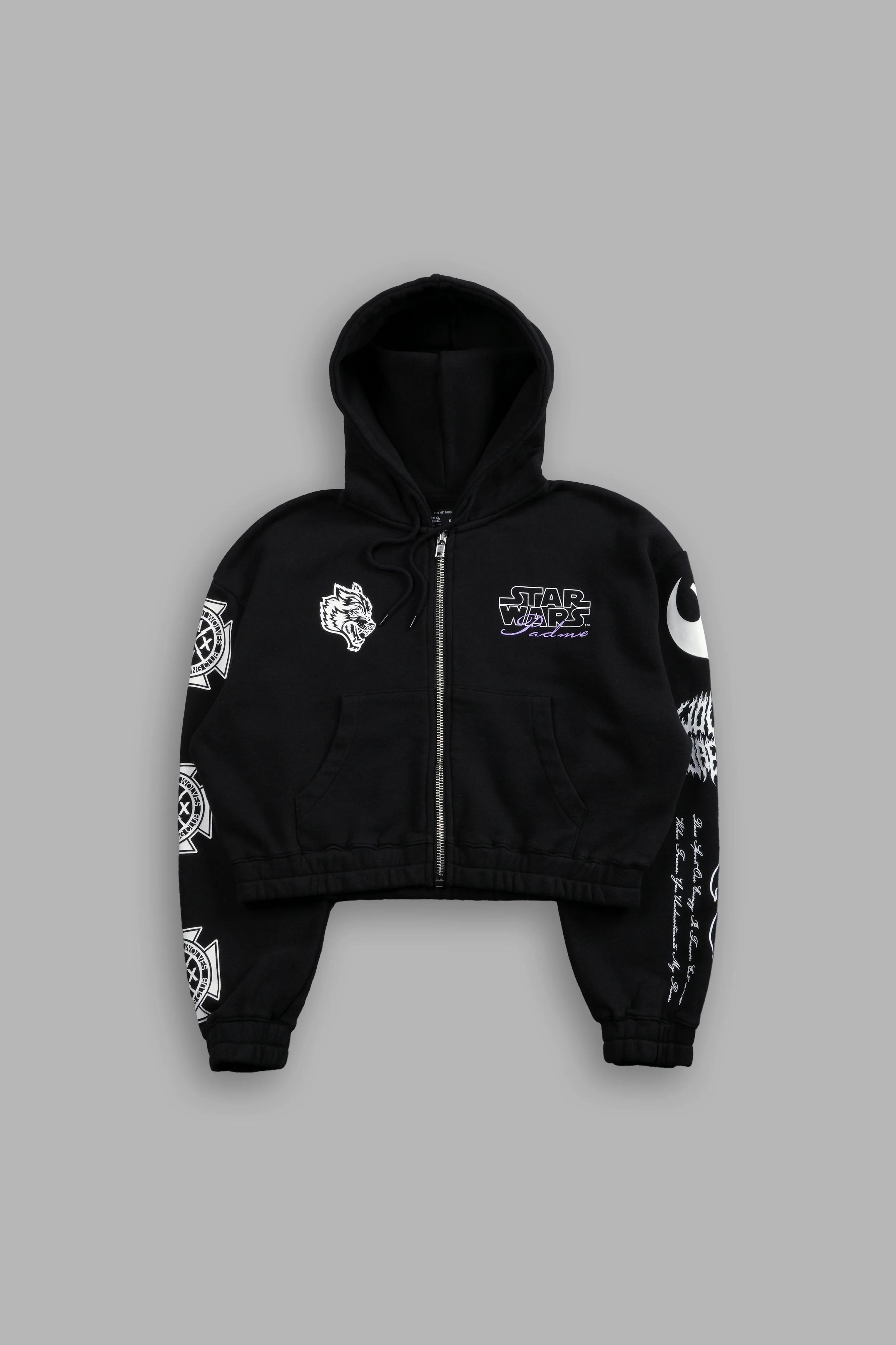The Power Of The Dark Side Padme "Chambers" (Cropped) Zip Hoodie in Black - Image 3