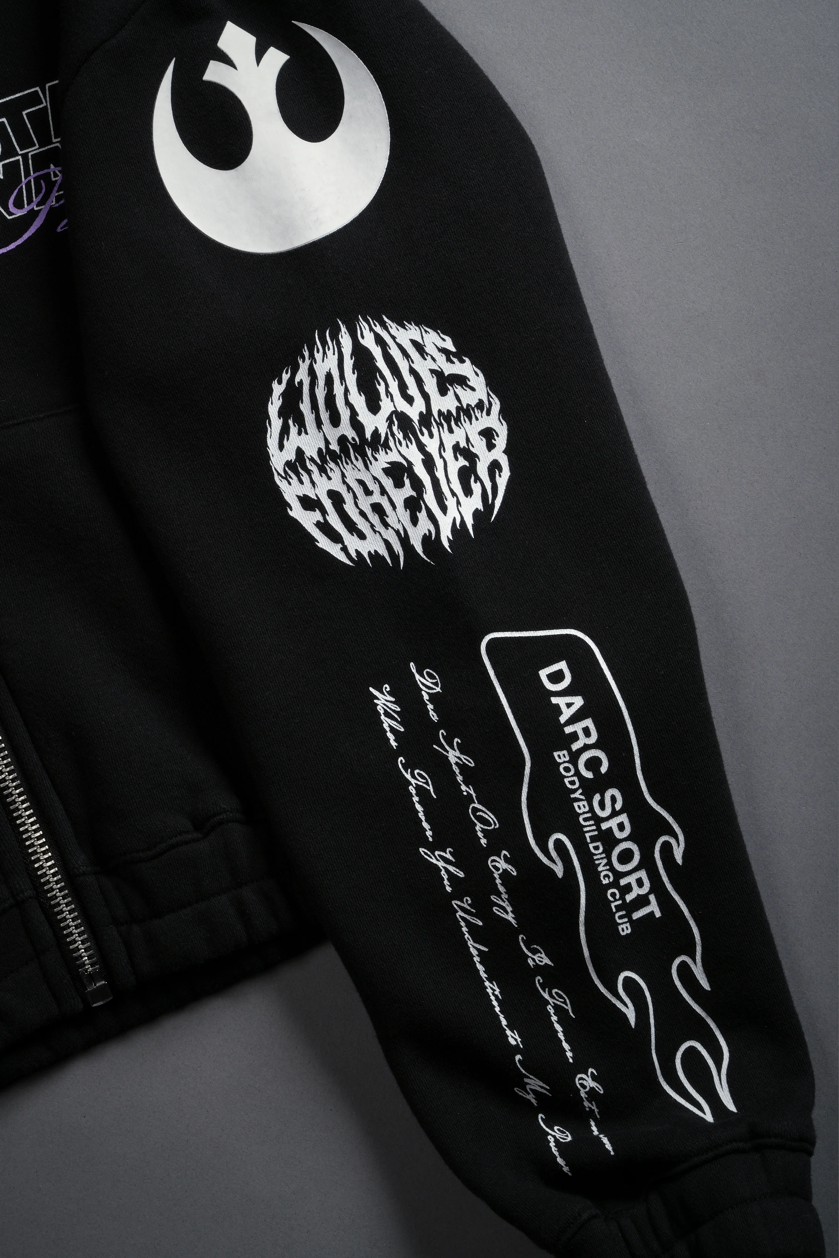The Power Of The Dark Side Padme "Chambers" (Cropped) Zip Hoodie in Black - Image 6