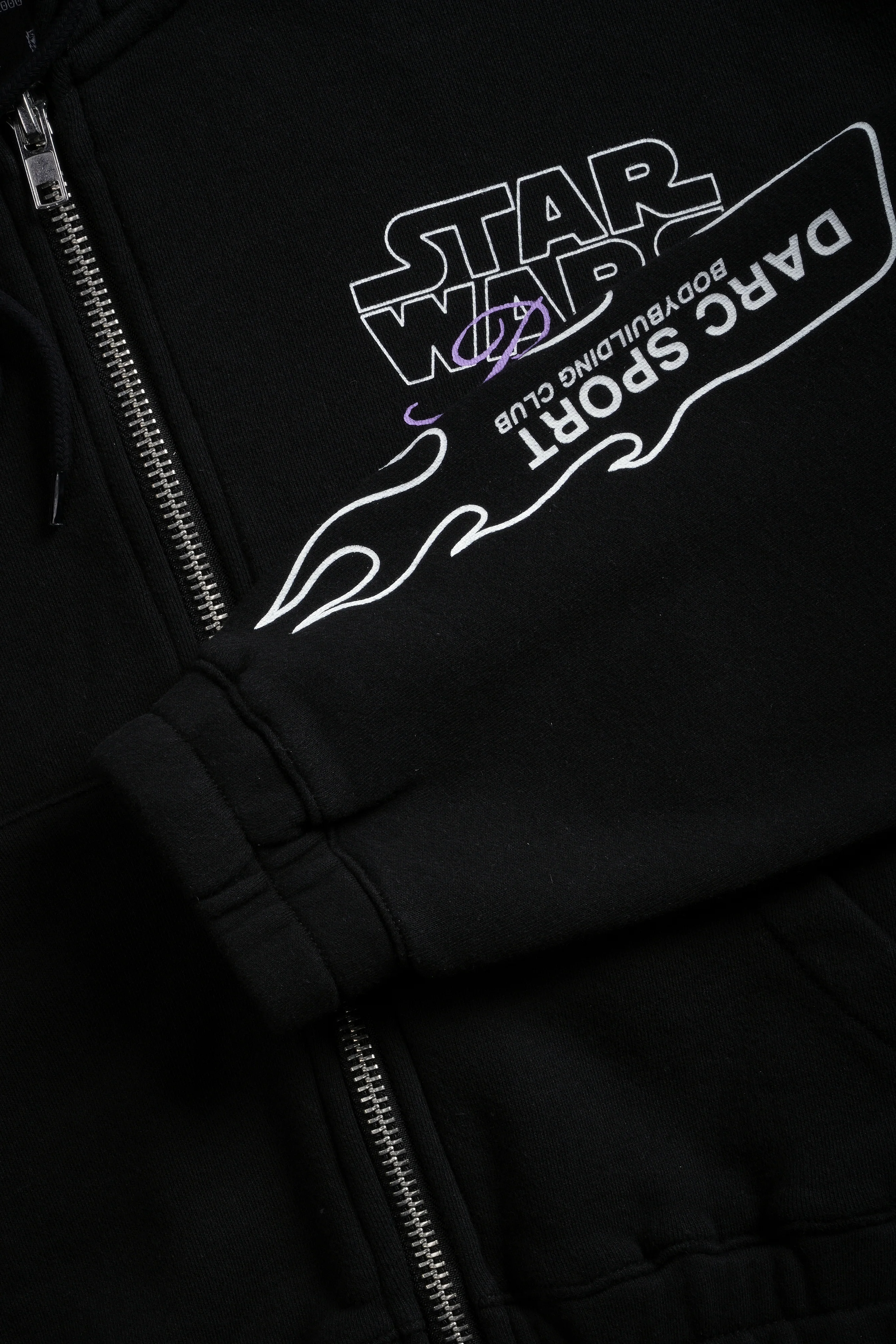 The Power Of The Dark Side Padme "Chambers" (Cropped) Zip Hoodie in Black - Image 9