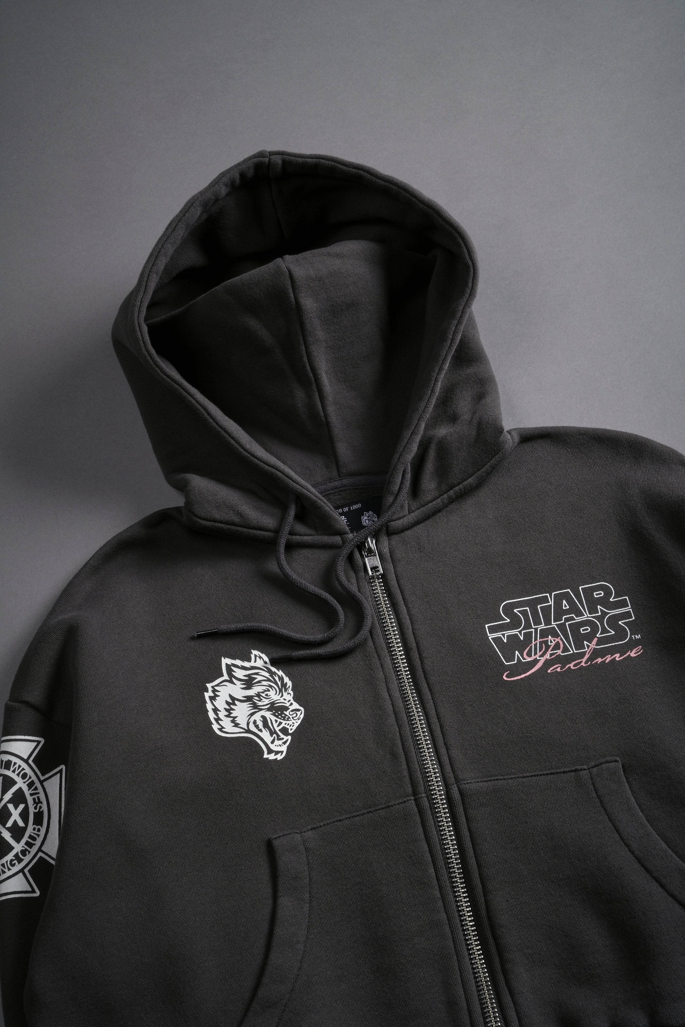 The Power Of The Dark Side Padme "Chambers" (Cropped) Zip Hoodie in Wolf Gray - Image 12