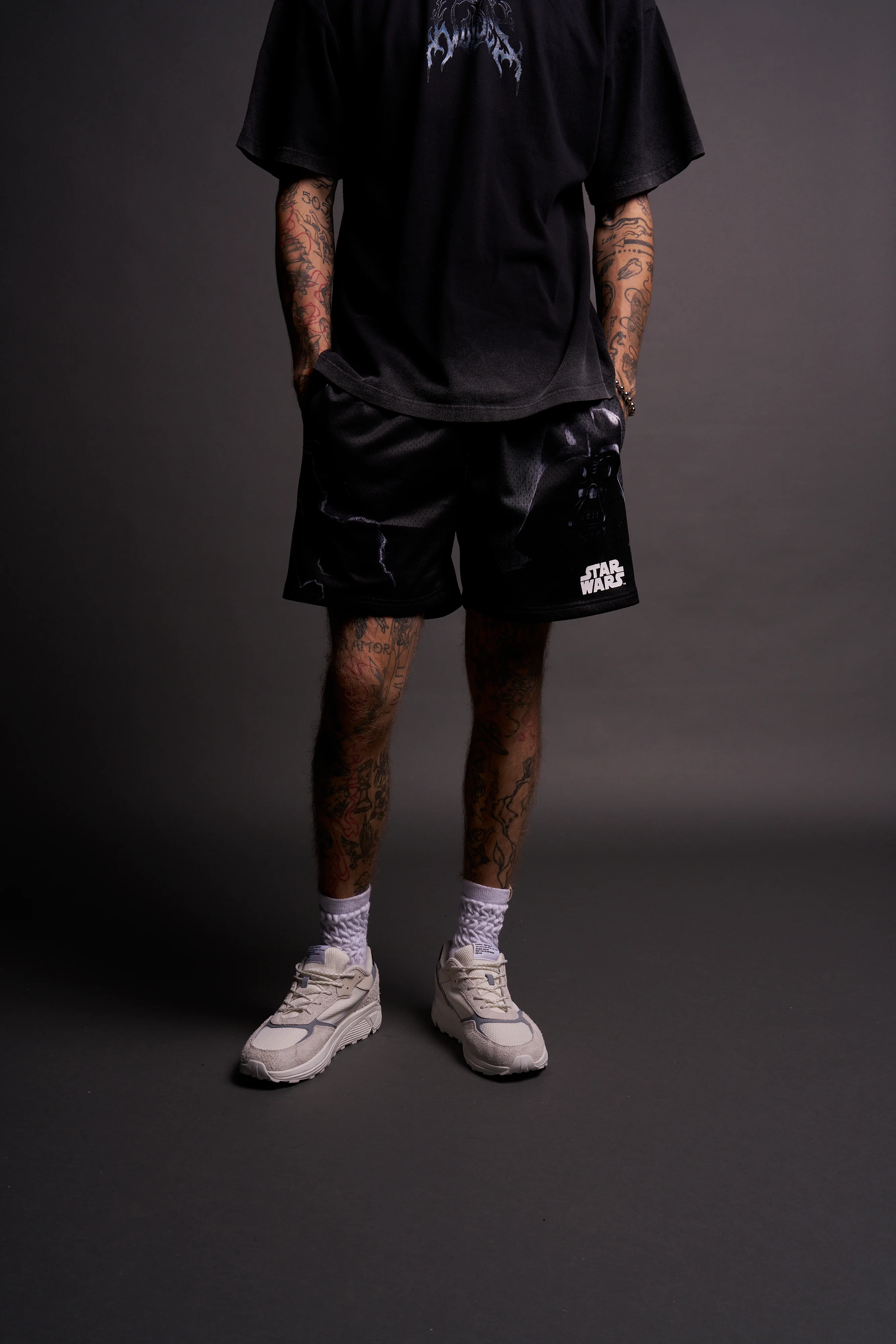 The Power Of The Dark Side Vader Mesh Shorts in Black - Image 7