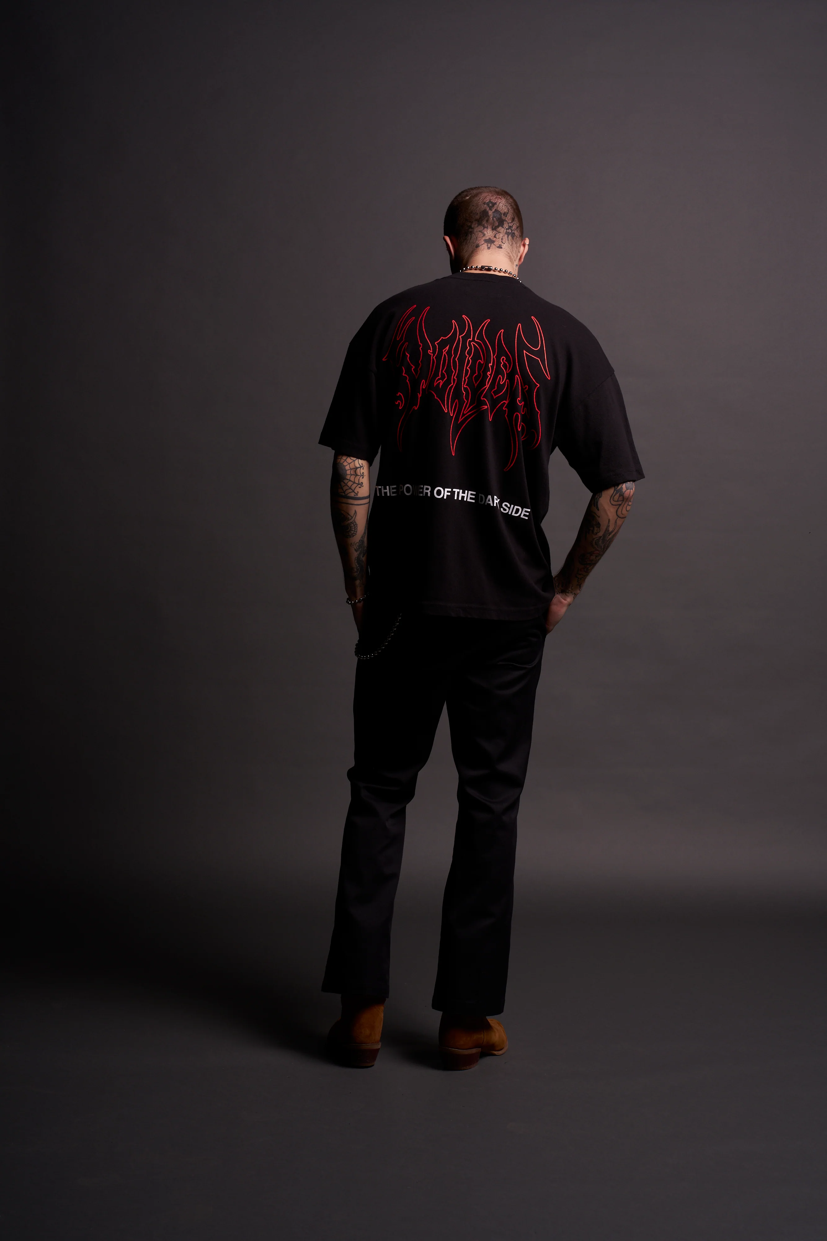The Power Of The Dark Side Vader "Premium" Oversized Tee in Black - Image 5