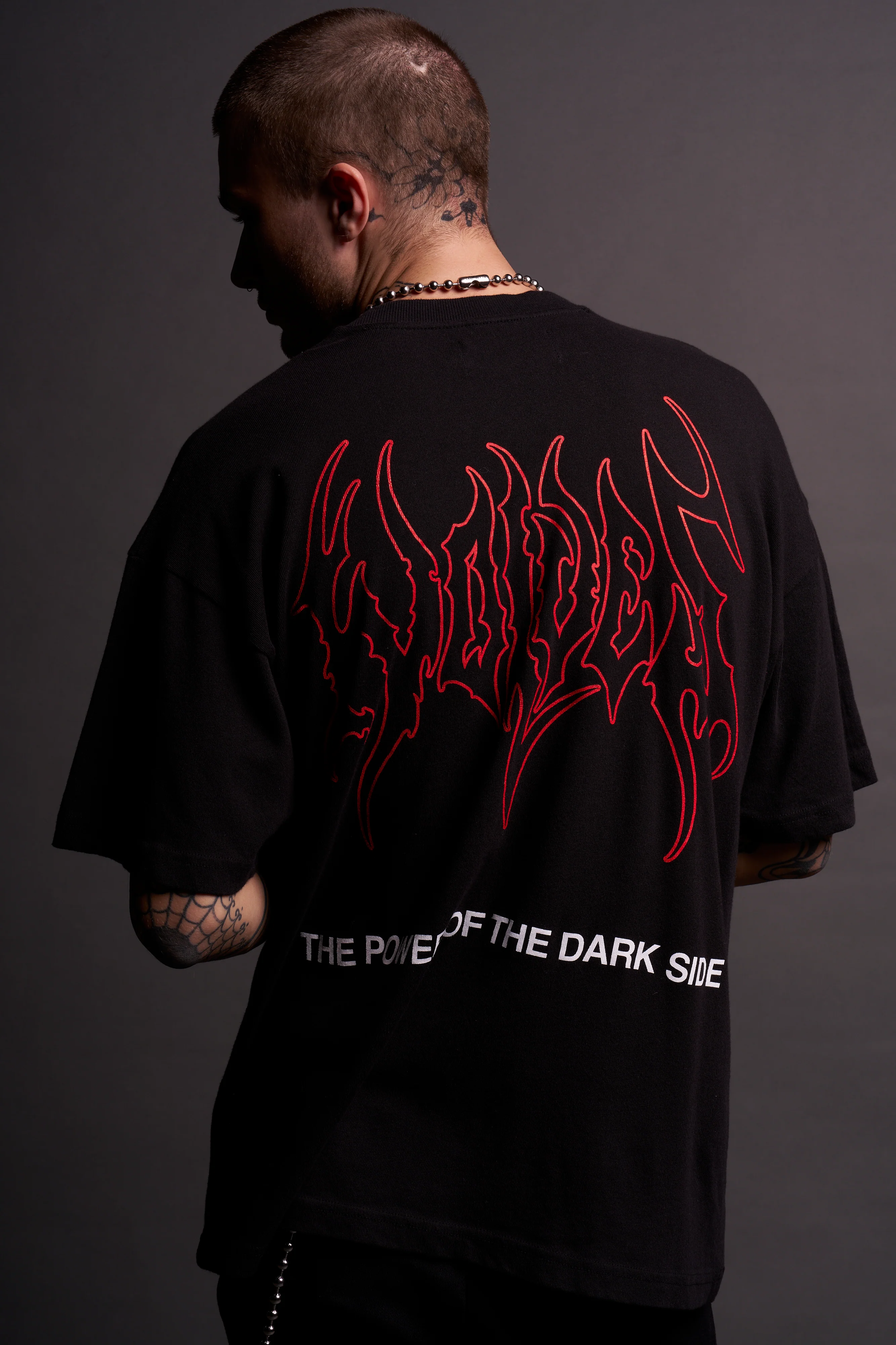 The Power Of The Dark Side Vader "Premium" Oversized Tee in Black - Image 9