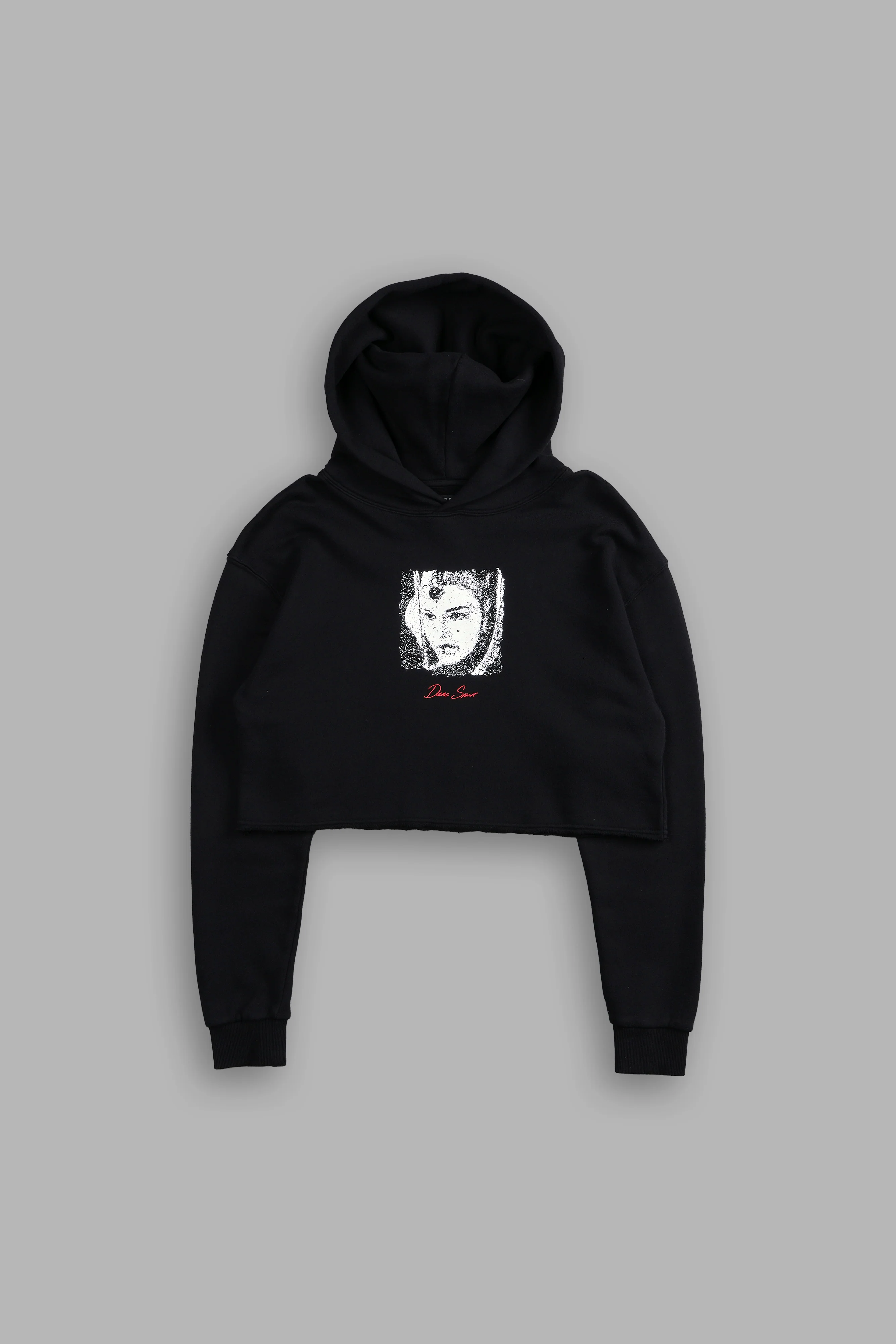 The Queen "Wyoming" (Cropped) Hoodie in Black - Image 3