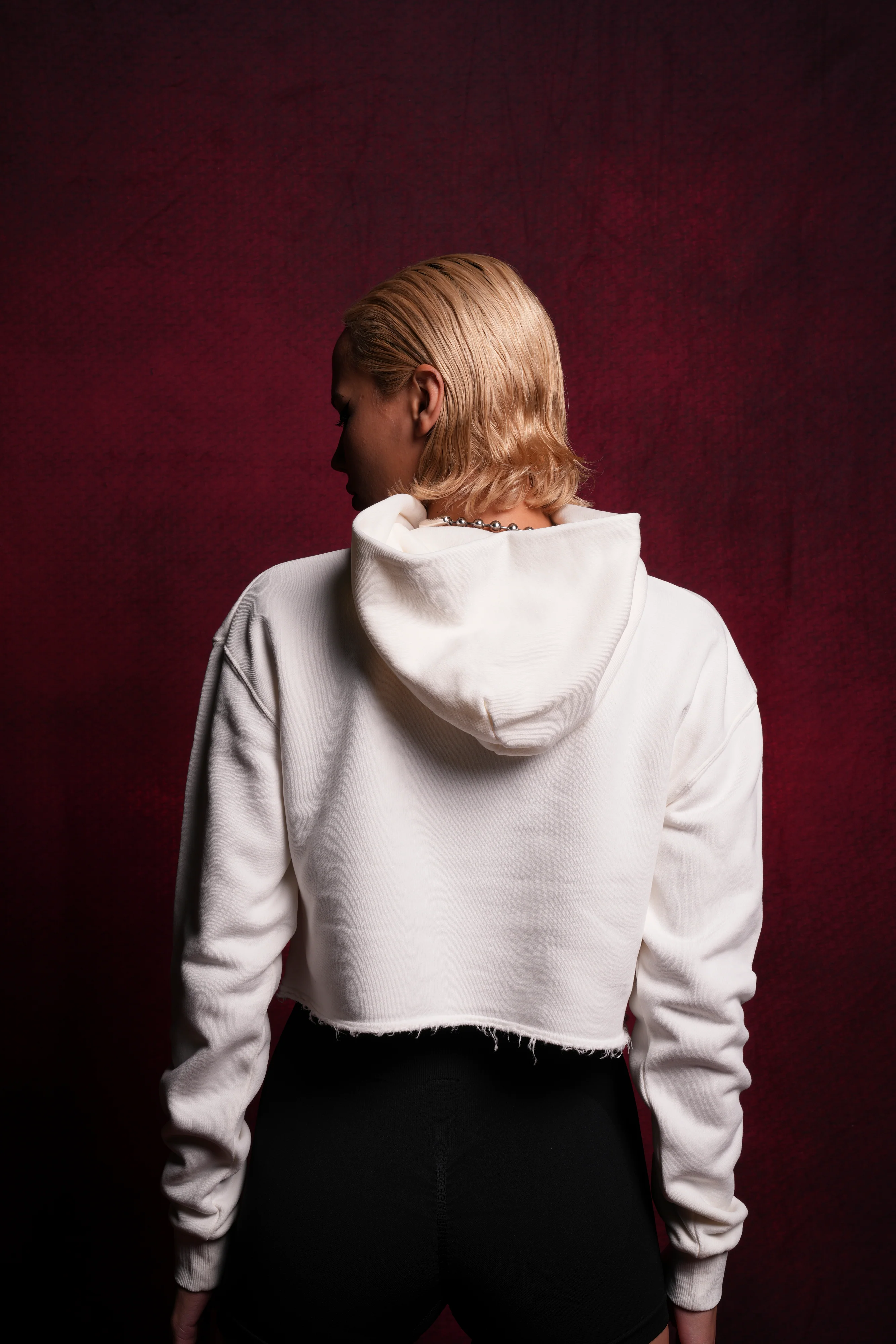 The Queen "Wyoming" (Cropped) Hoodie in Cream - Image 2