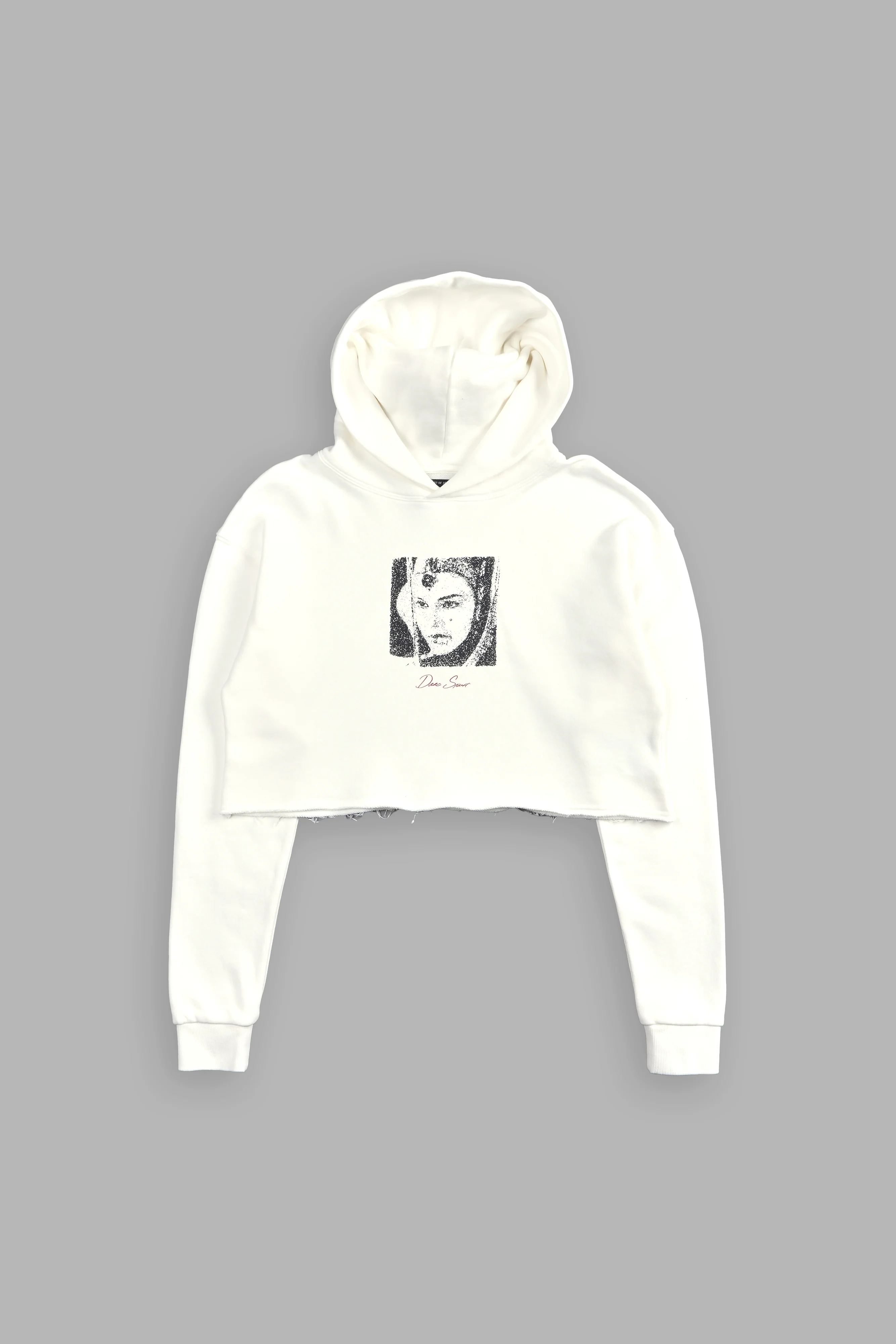 The Queen "Wyoming" (Cropped) Hoodie in Cream - Image 3