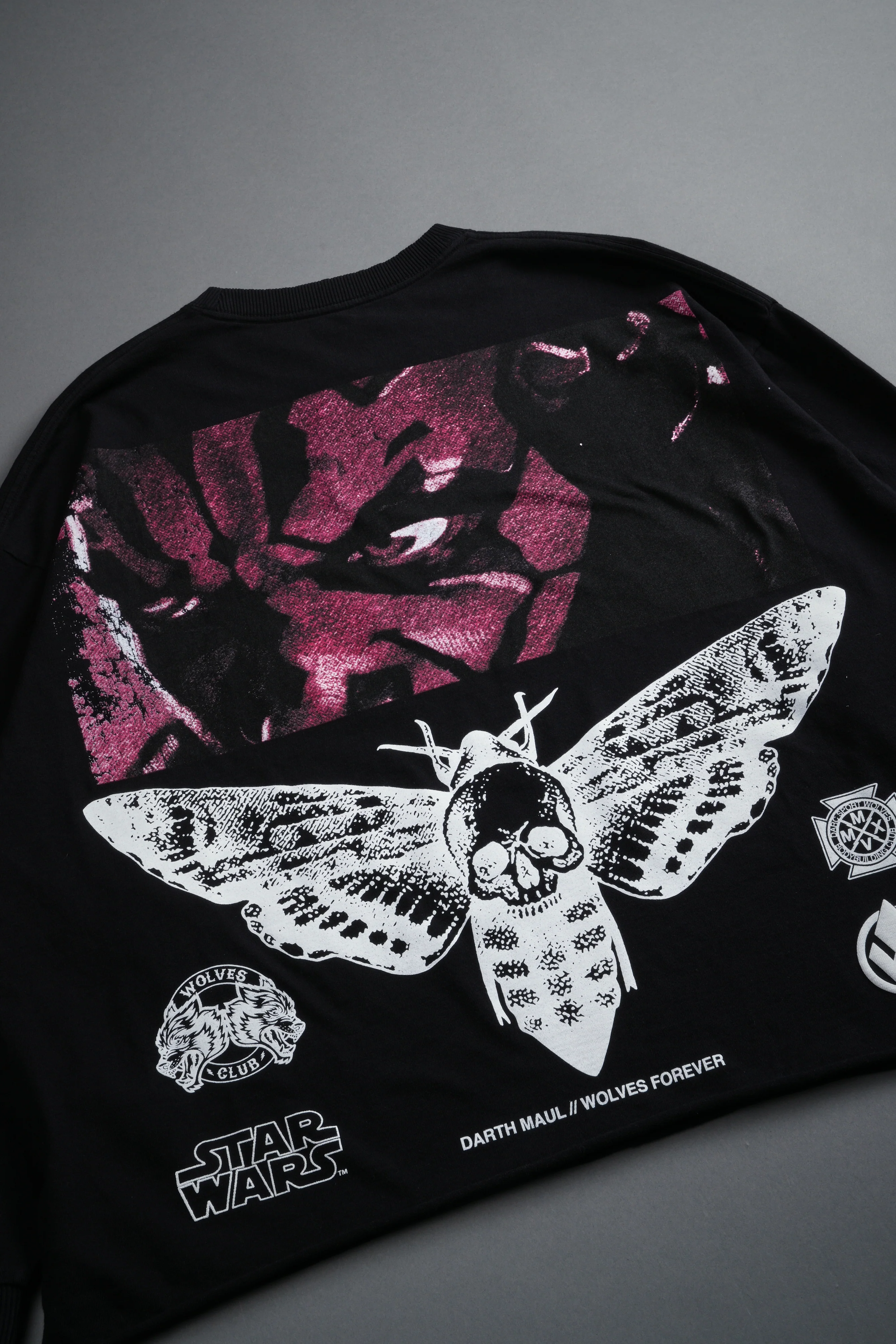 The Shadow Grunge Mid Length Raw Hem Ls Tee in Black - Image 3