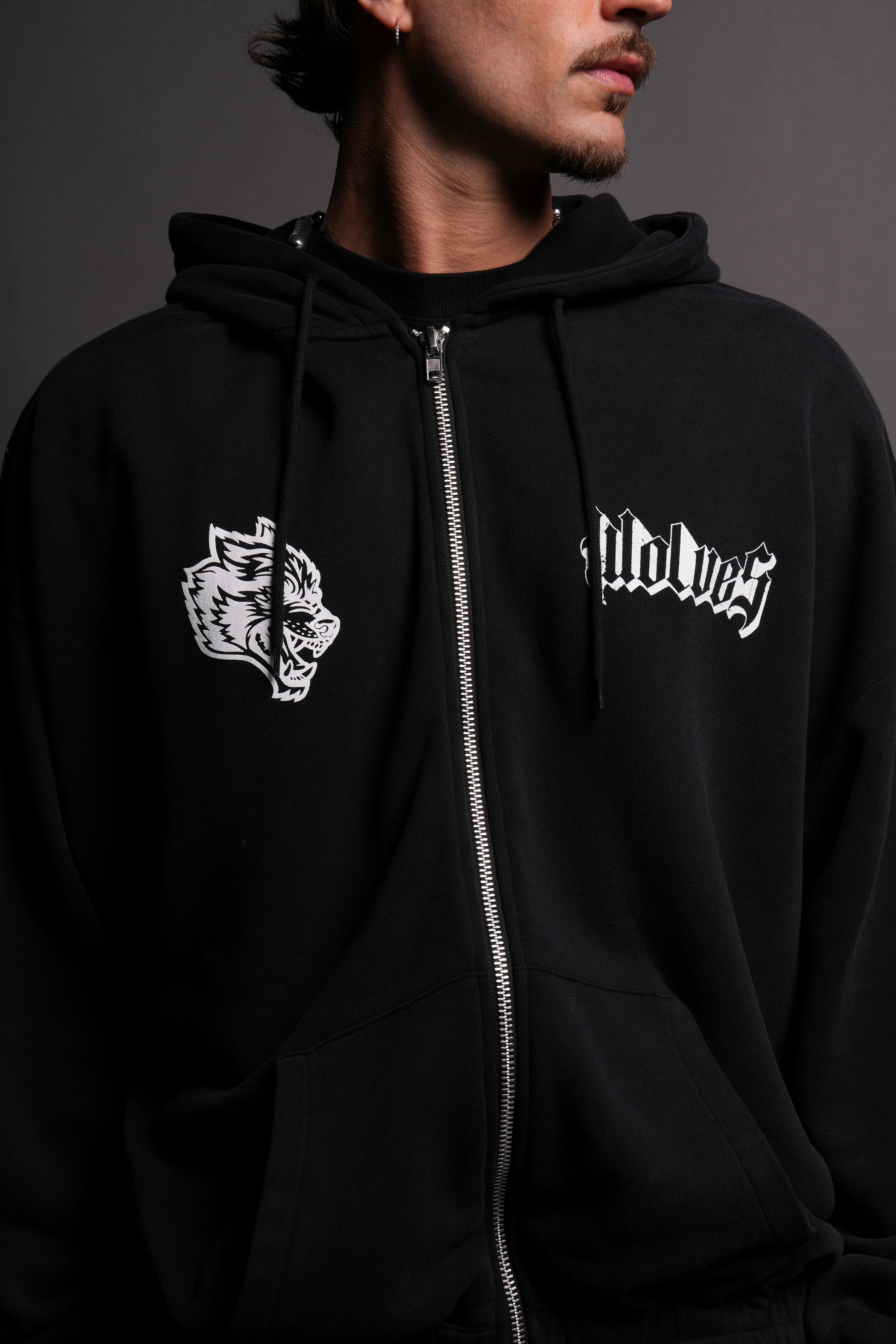 The Spider Family "Chambers" Zip Hoodie in Black - Image 5