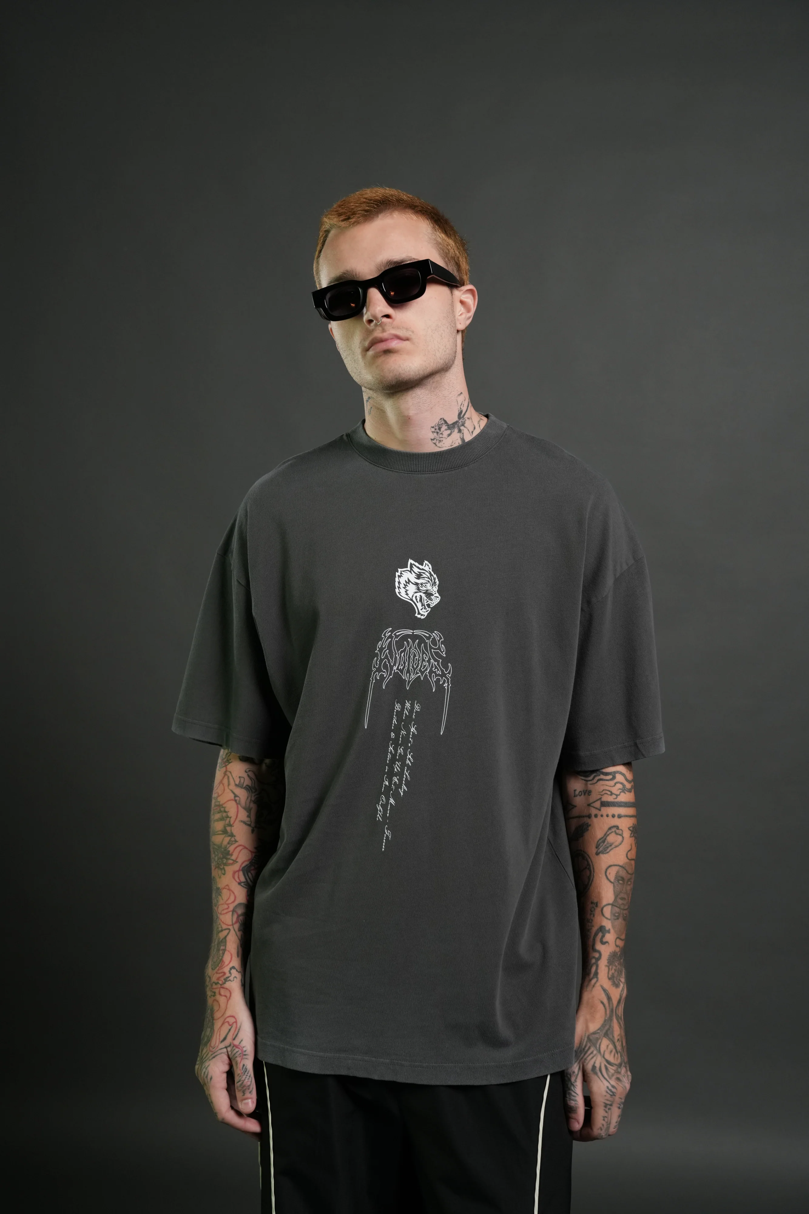 The Valkyrie Premium Oversized Tee in Wolf Gray - Image 2