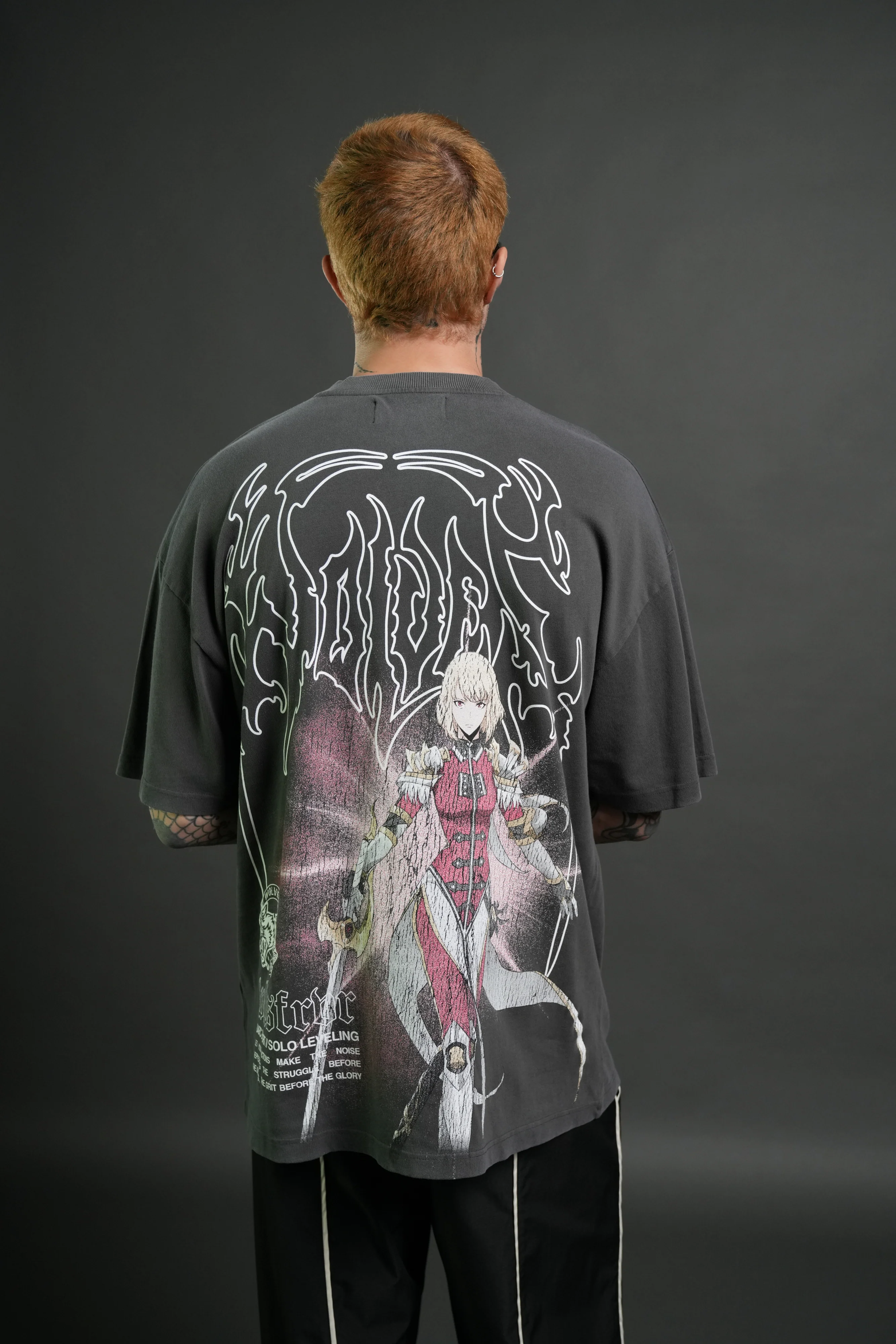 The Valkyrie Premium Oversized Tee in Wolf Gray - Image 4