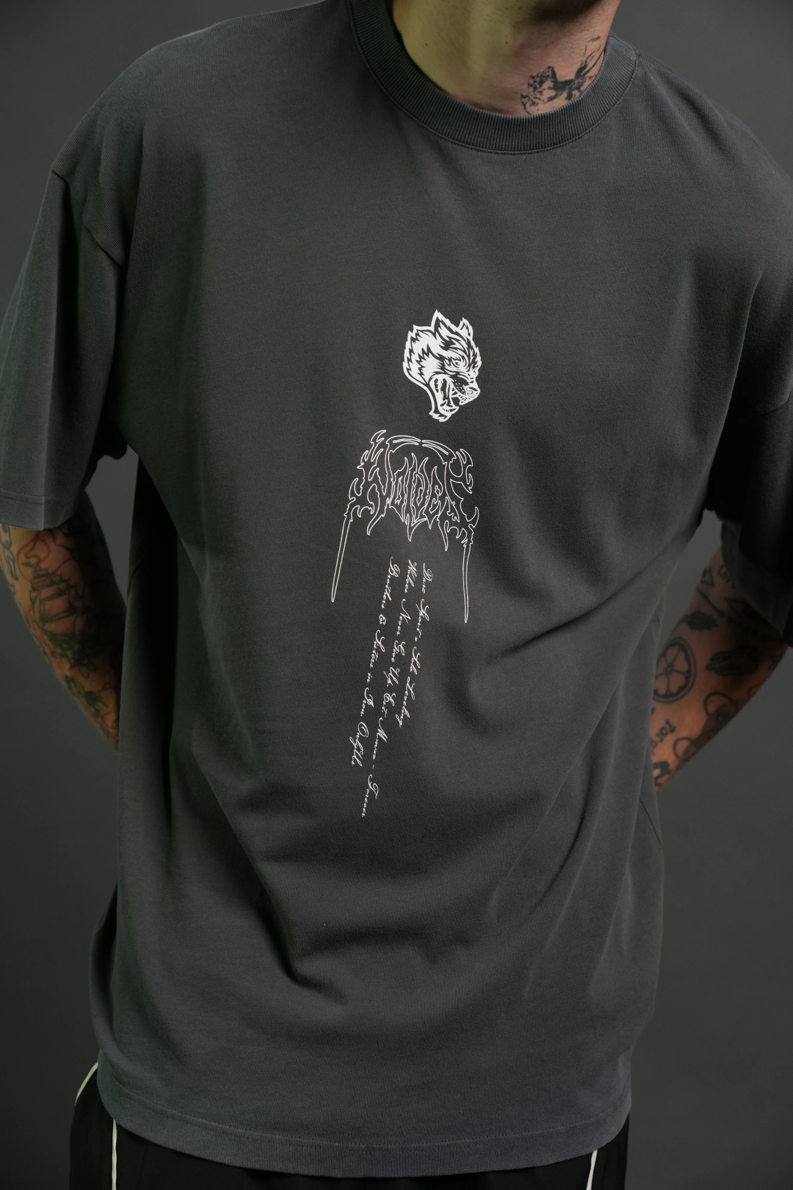 The Valkyrie Premium Oversized Tee in Wolf Gray - Image 7