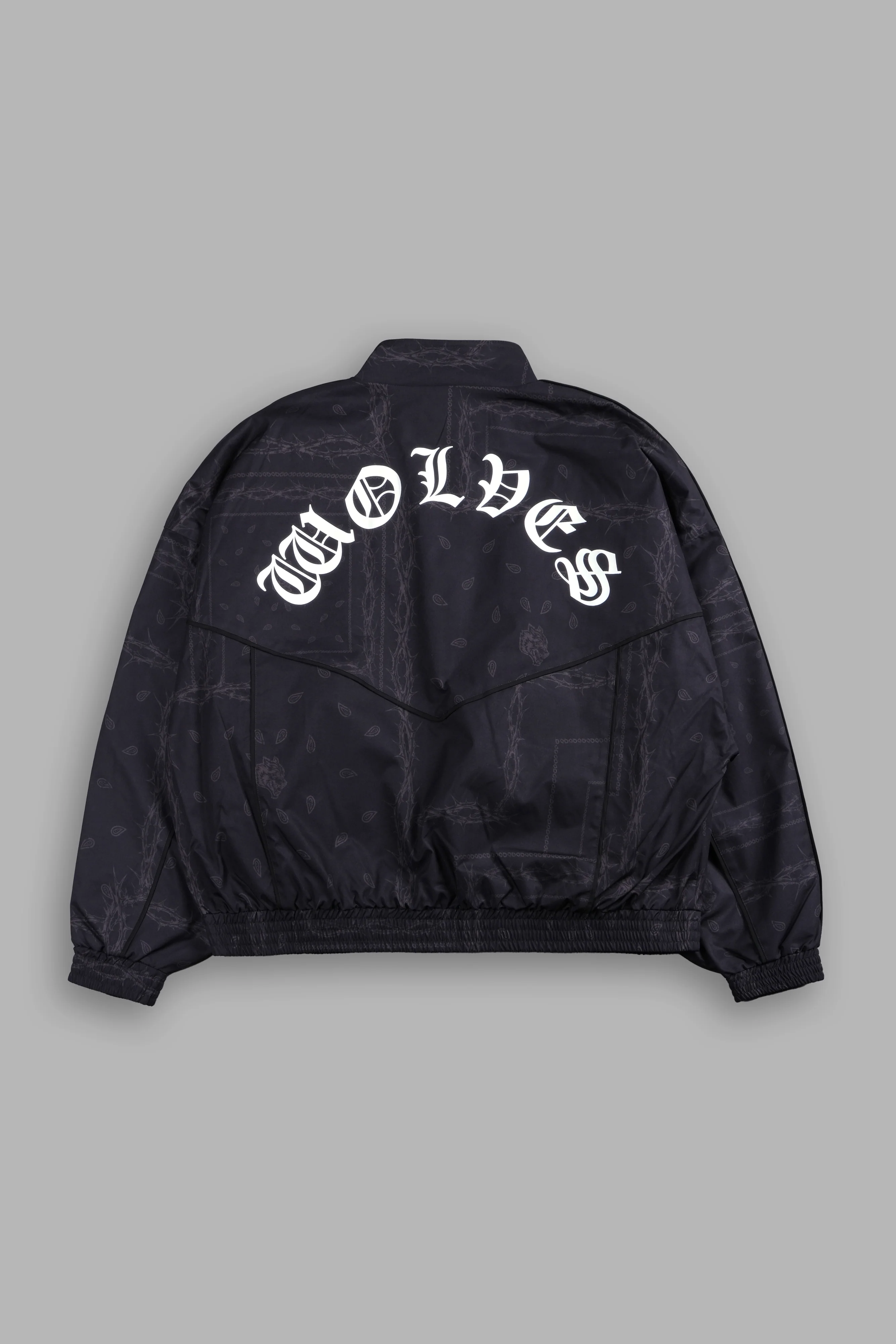 Thorned Paisley Quinn Track Jacket in Black Thorn Paisley - Image 3