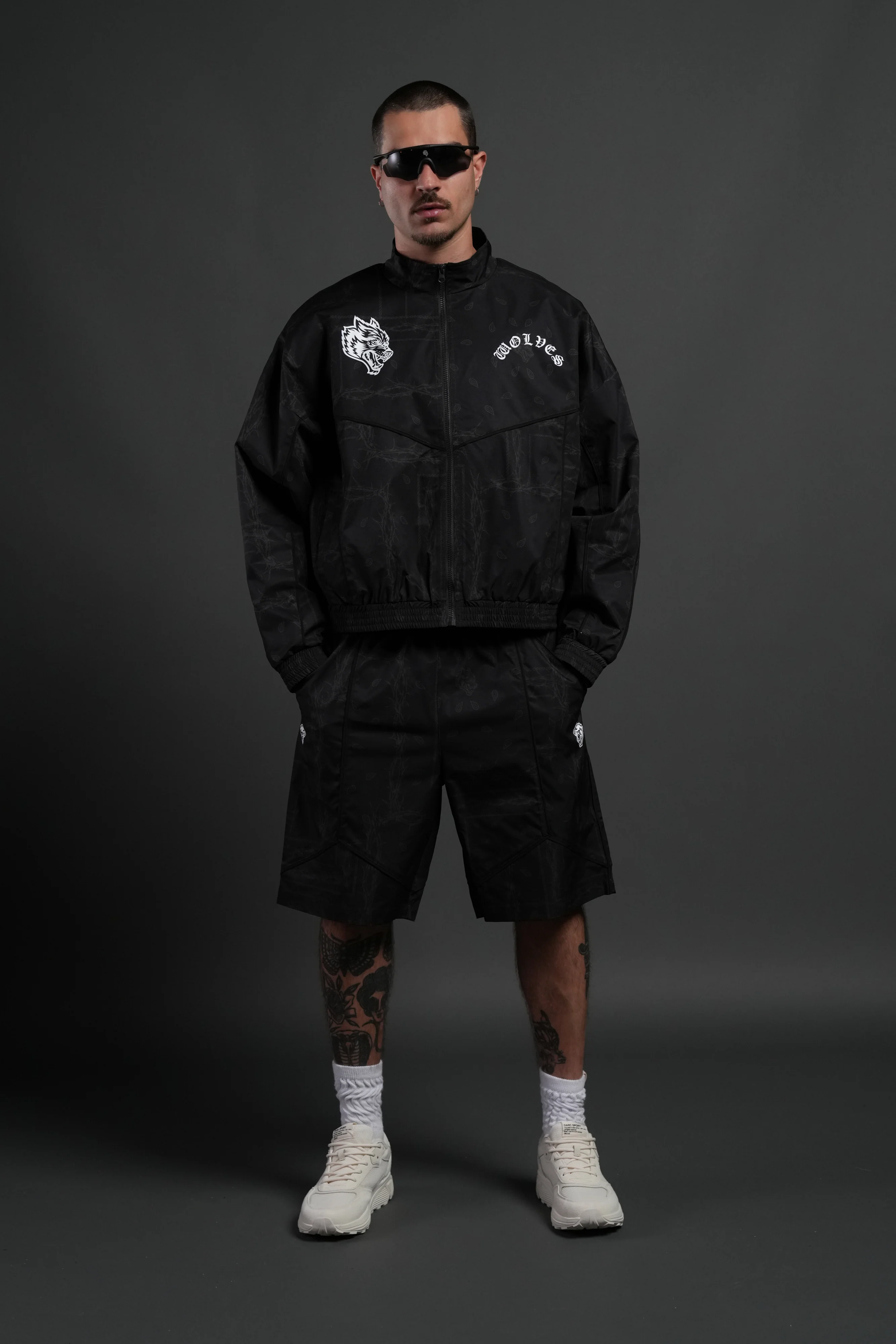 Thorned Paisley Quinn Track Jacket in Black Thorn Paisley - Image 5