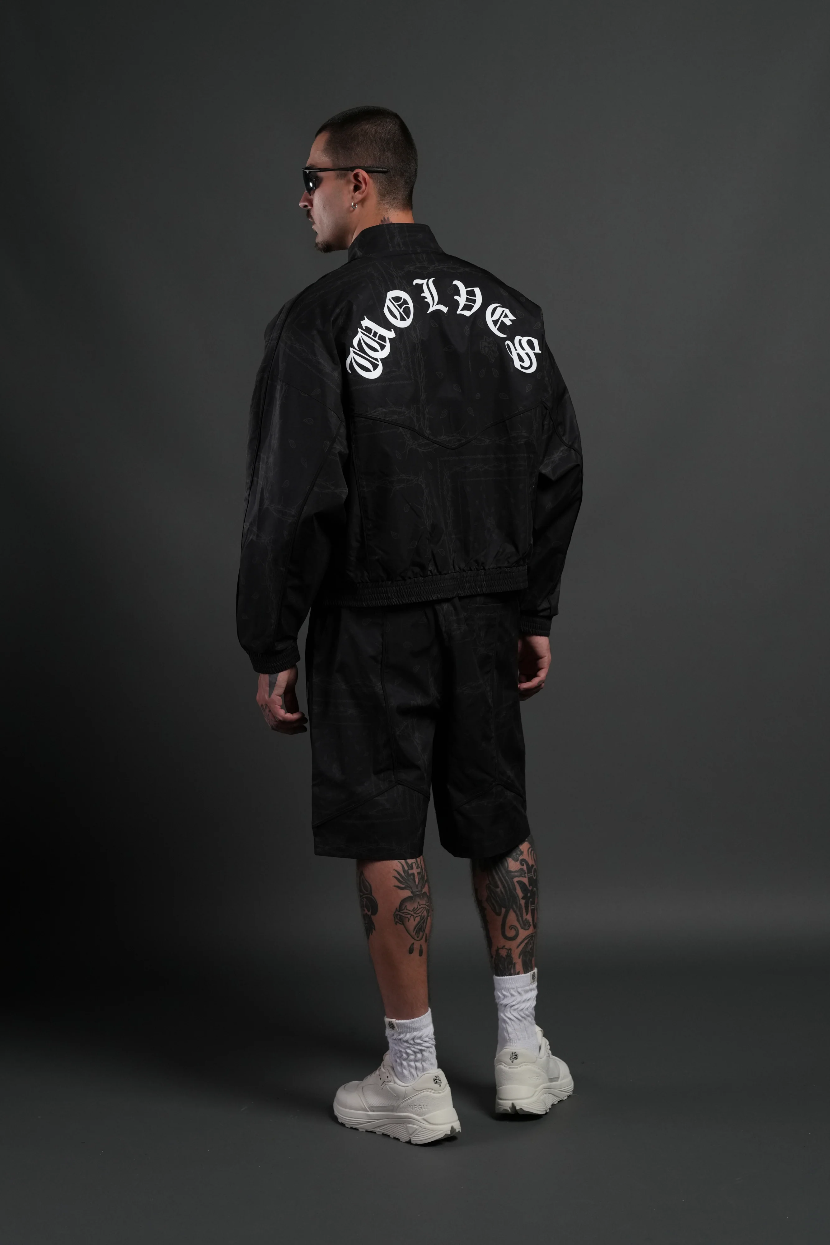 Thorned Paisley Quinn Track Jacket in Black Thorn Paisley - Image 6