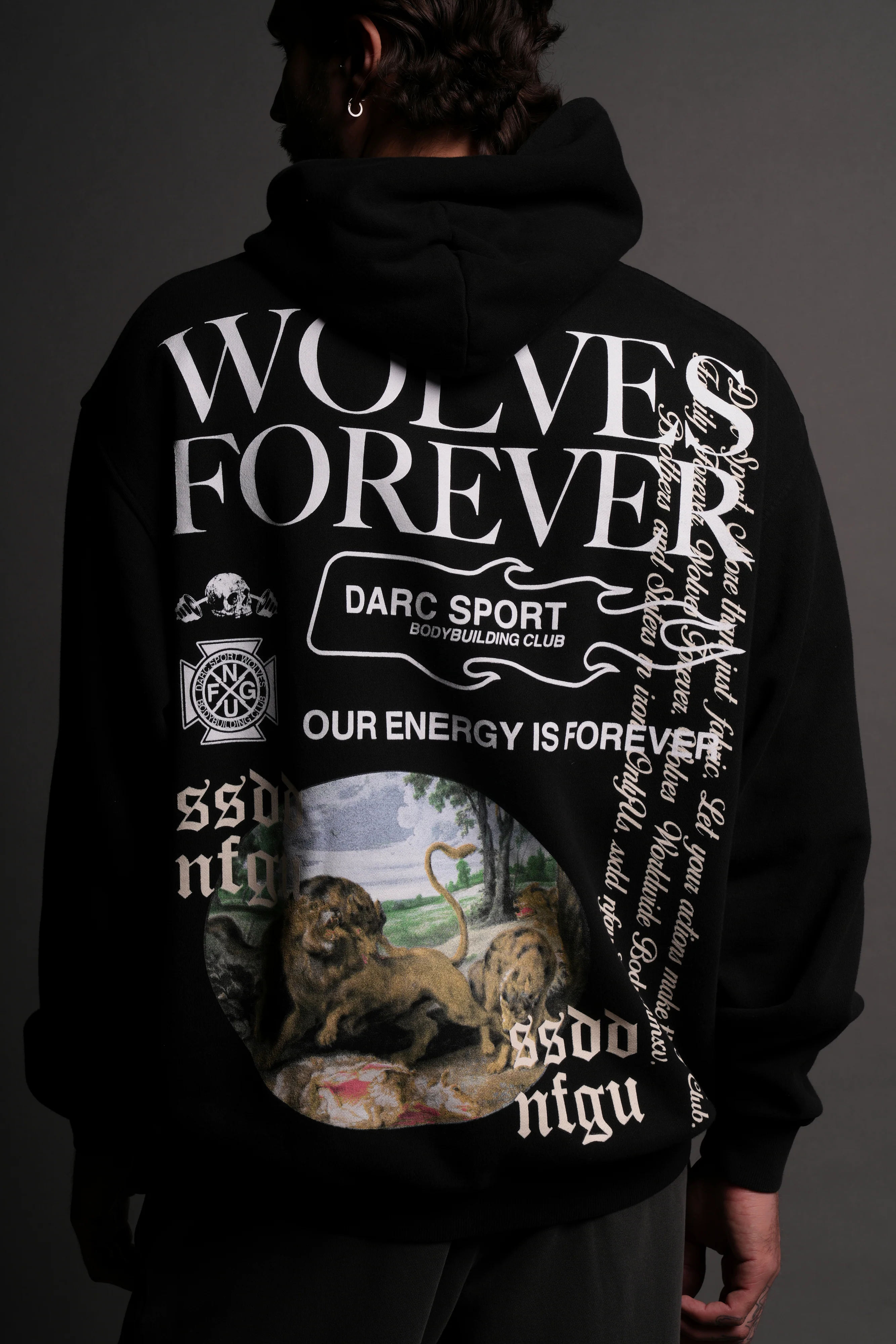 Three Wolves "Pierce" Hoodie in Black - Image 9
