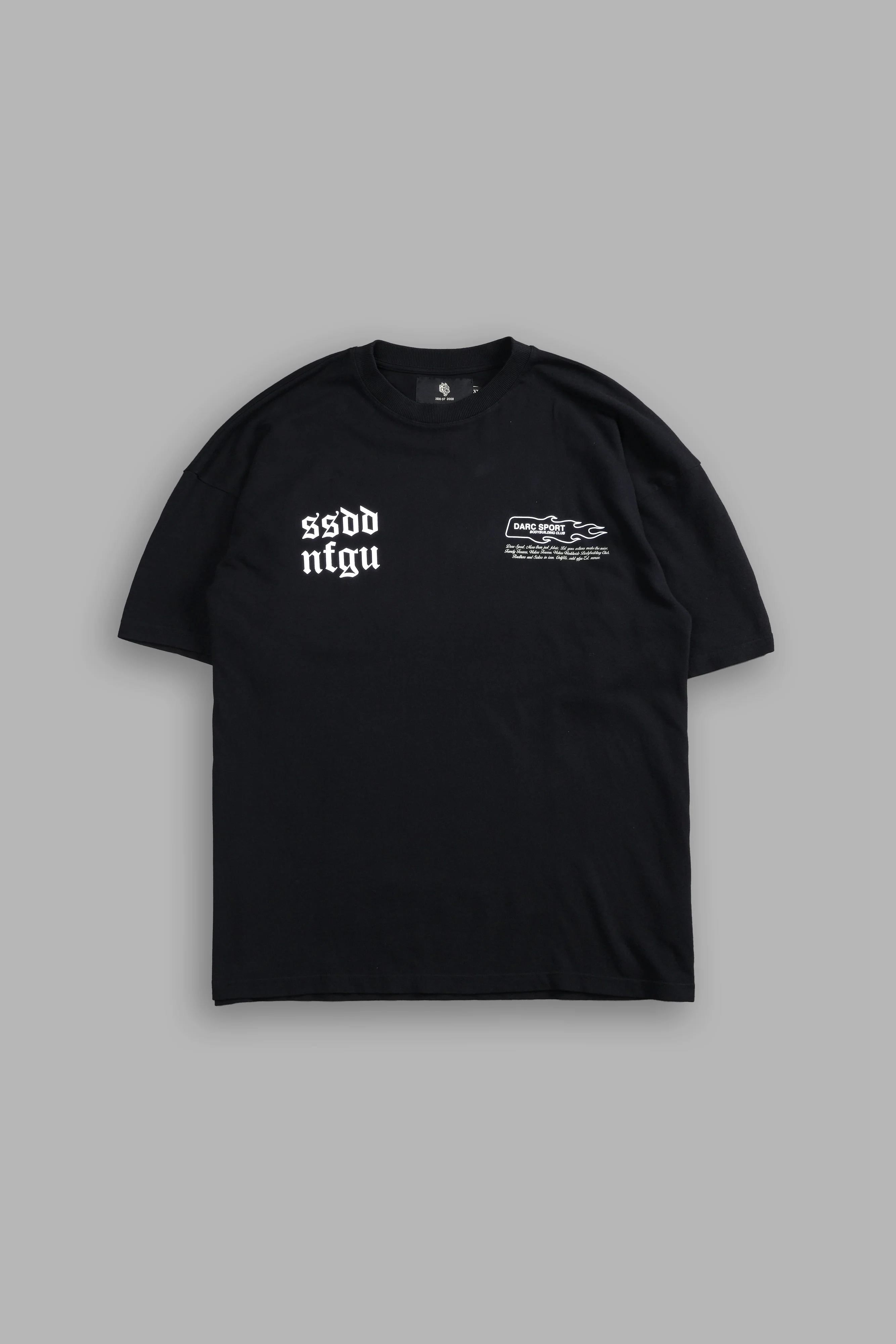 Three Wolves "Premium" Oversized Tee in Black - Image 3