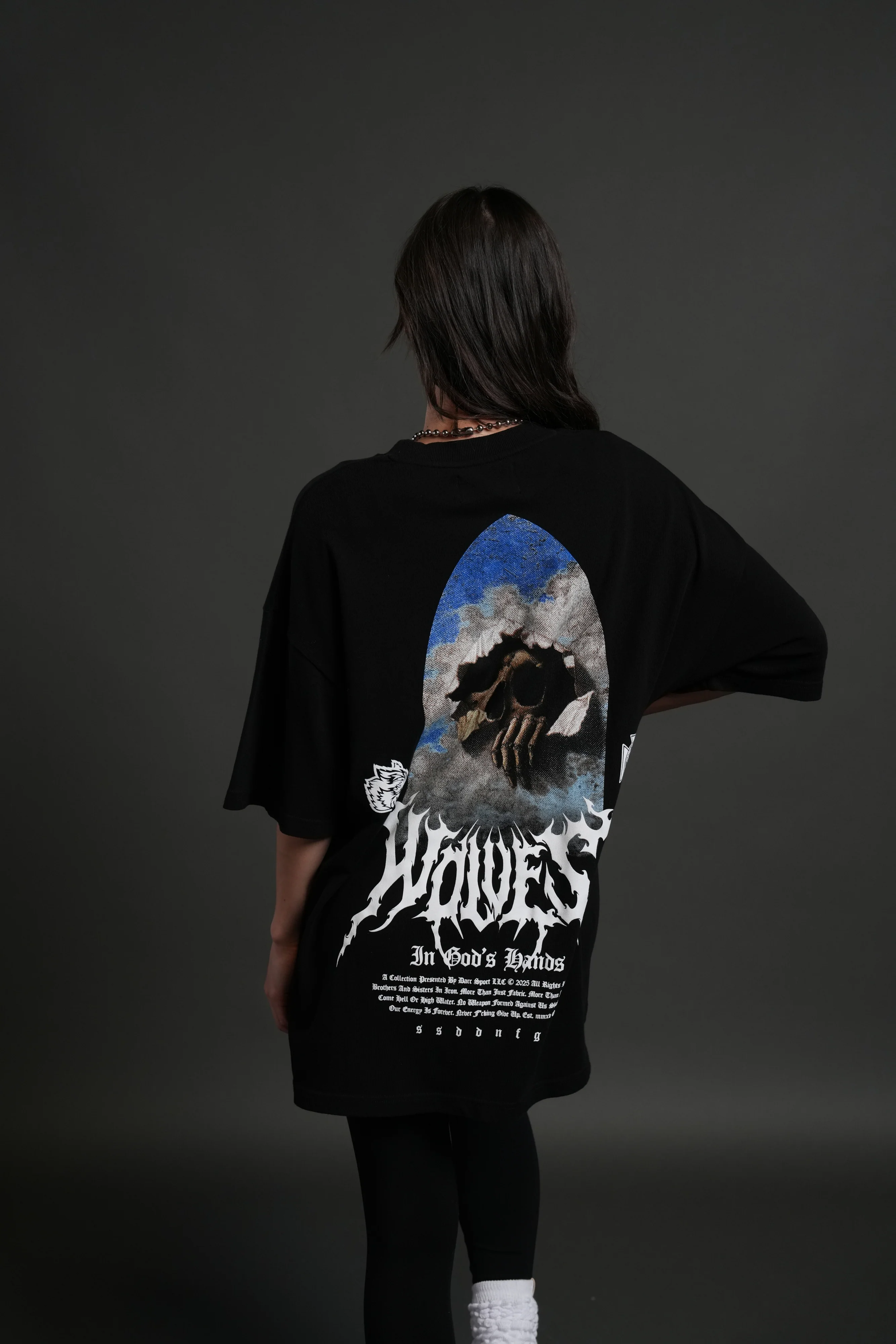 Through The Clouds "Premium" Oversized Tee in Black - Image 10