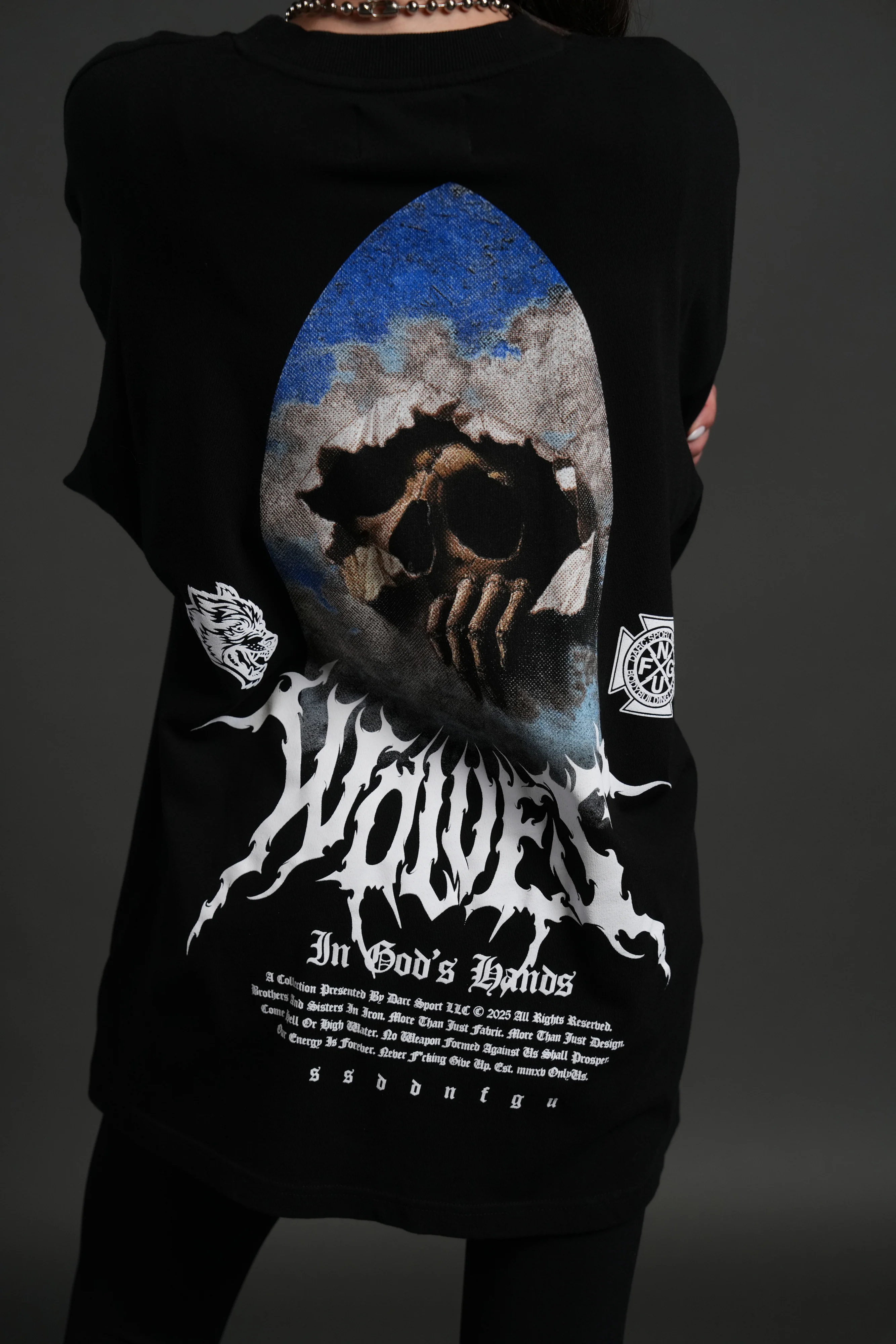 Through The Clouds "Premium" Oversized Tee in Black - Image 14