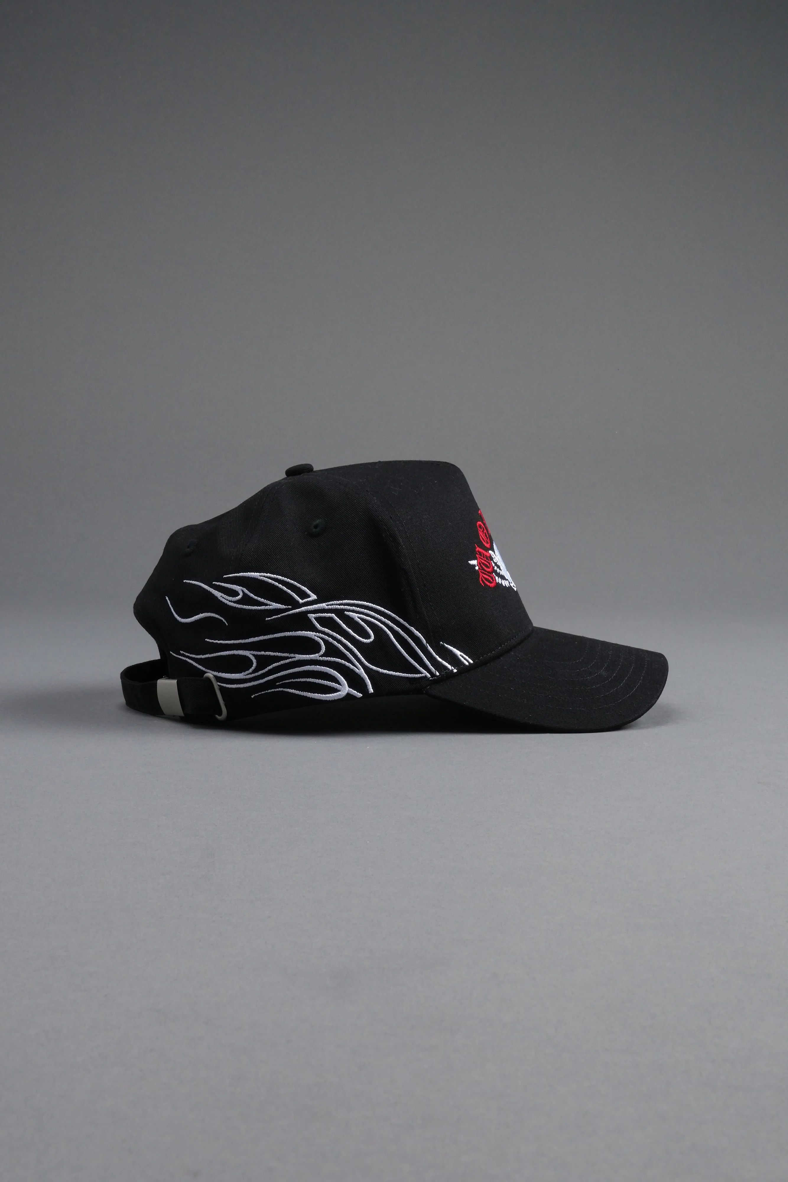 Twin Flame 5 Panel Hat in Black - Image 7