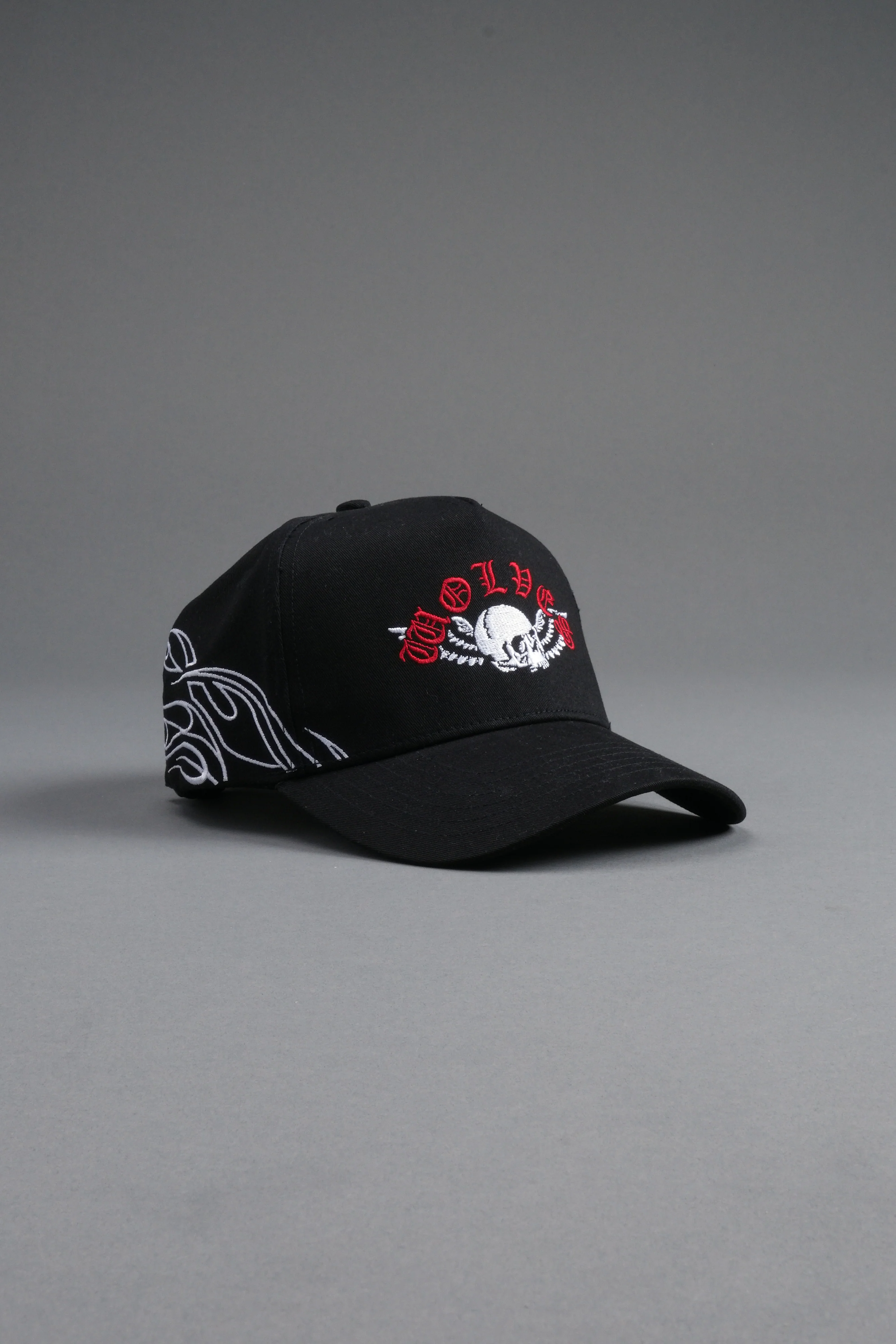 Twin Flame 5 Panel Hat in Black - Image 8