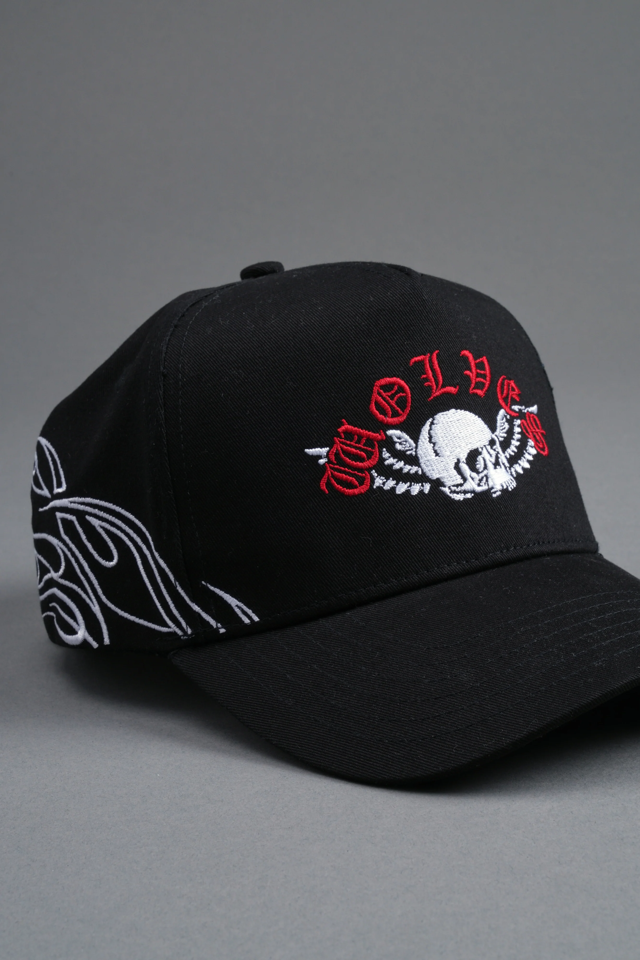 Twin Flame 5 Panel Hat in Black - Image 9
