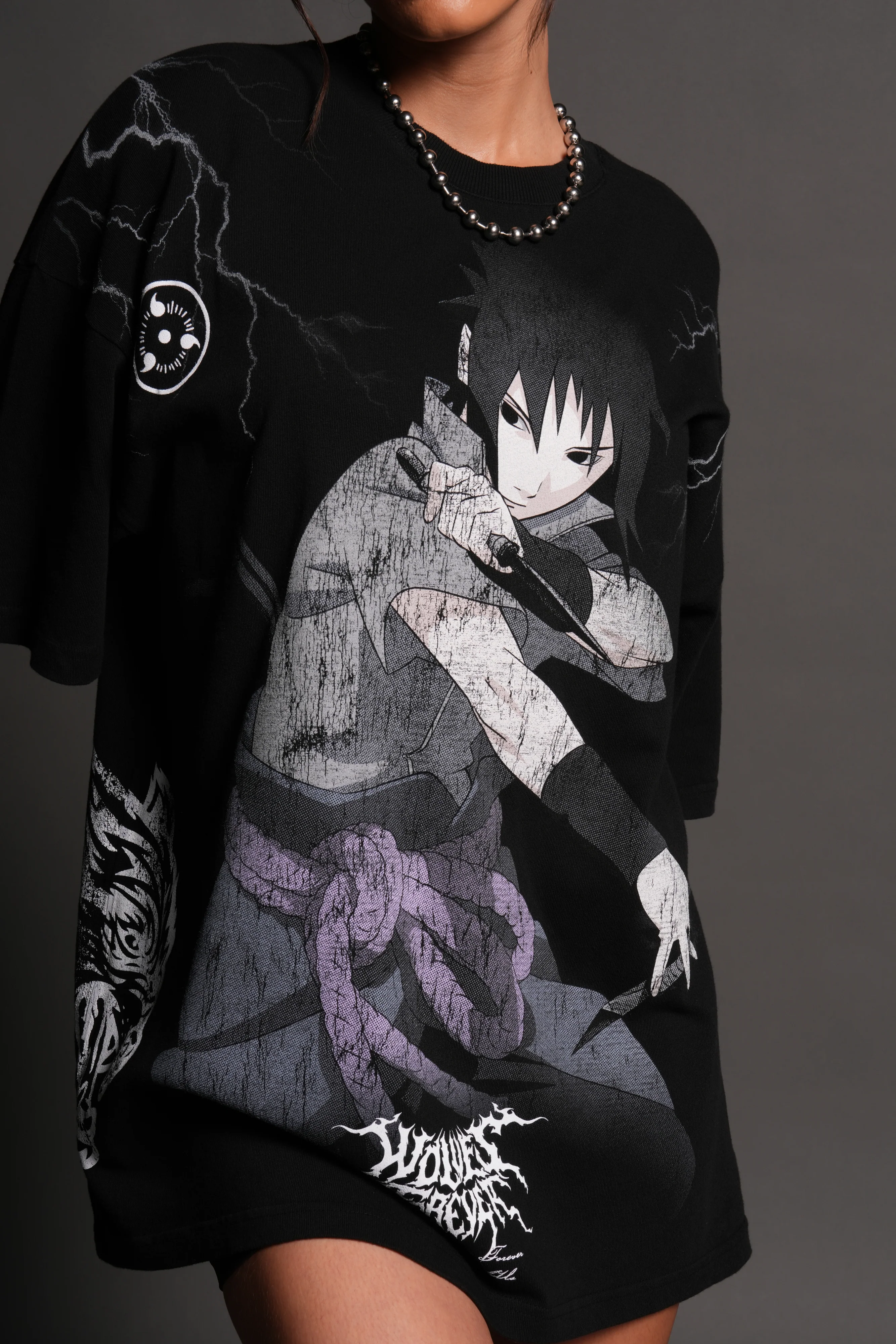 Uchiha Sasuke "Side-By-Side" Series Premium Tee in Black - Image 13