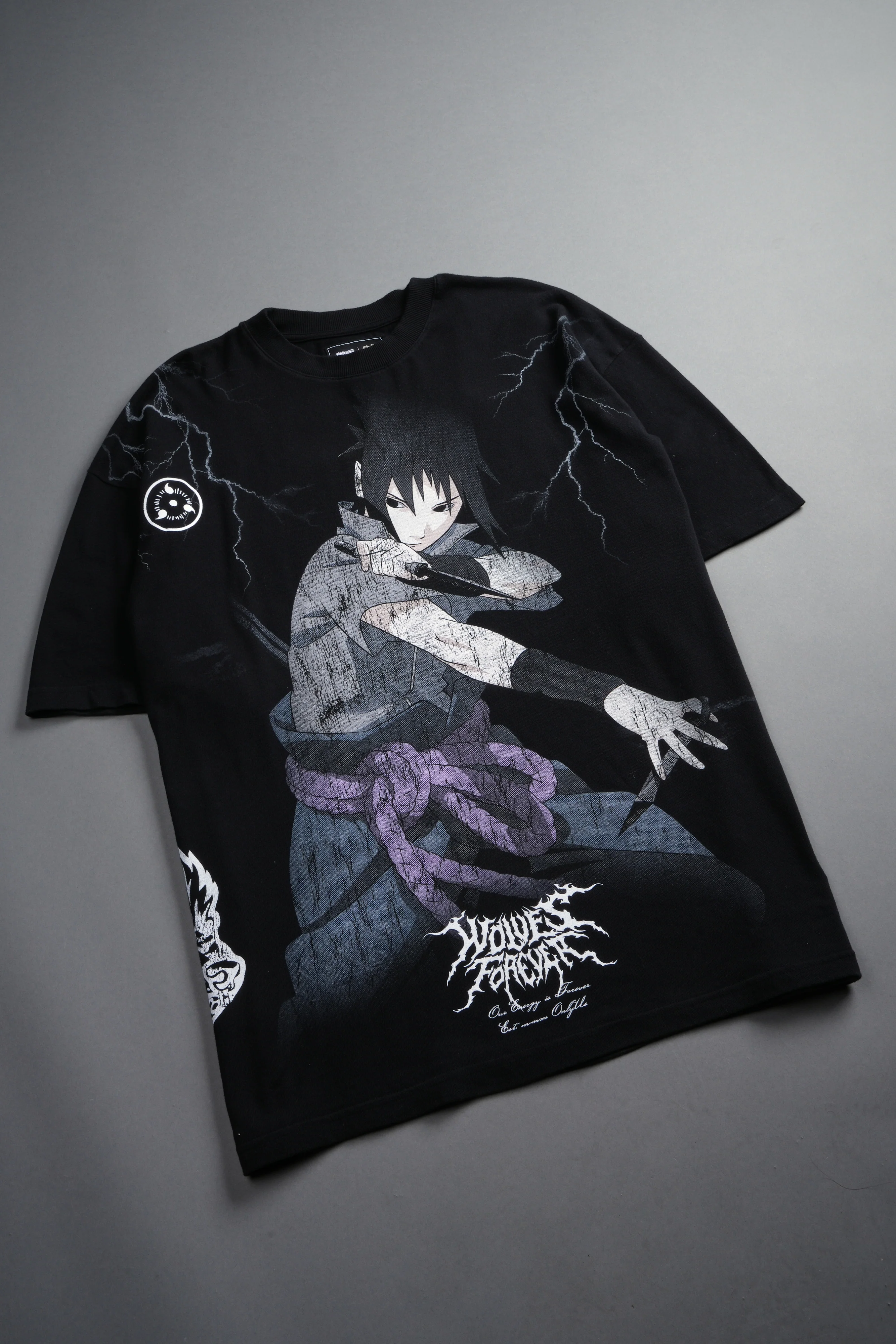 Uchiha Sasuke "Side-By-Side" Series Premium Tee in Black - Image 16