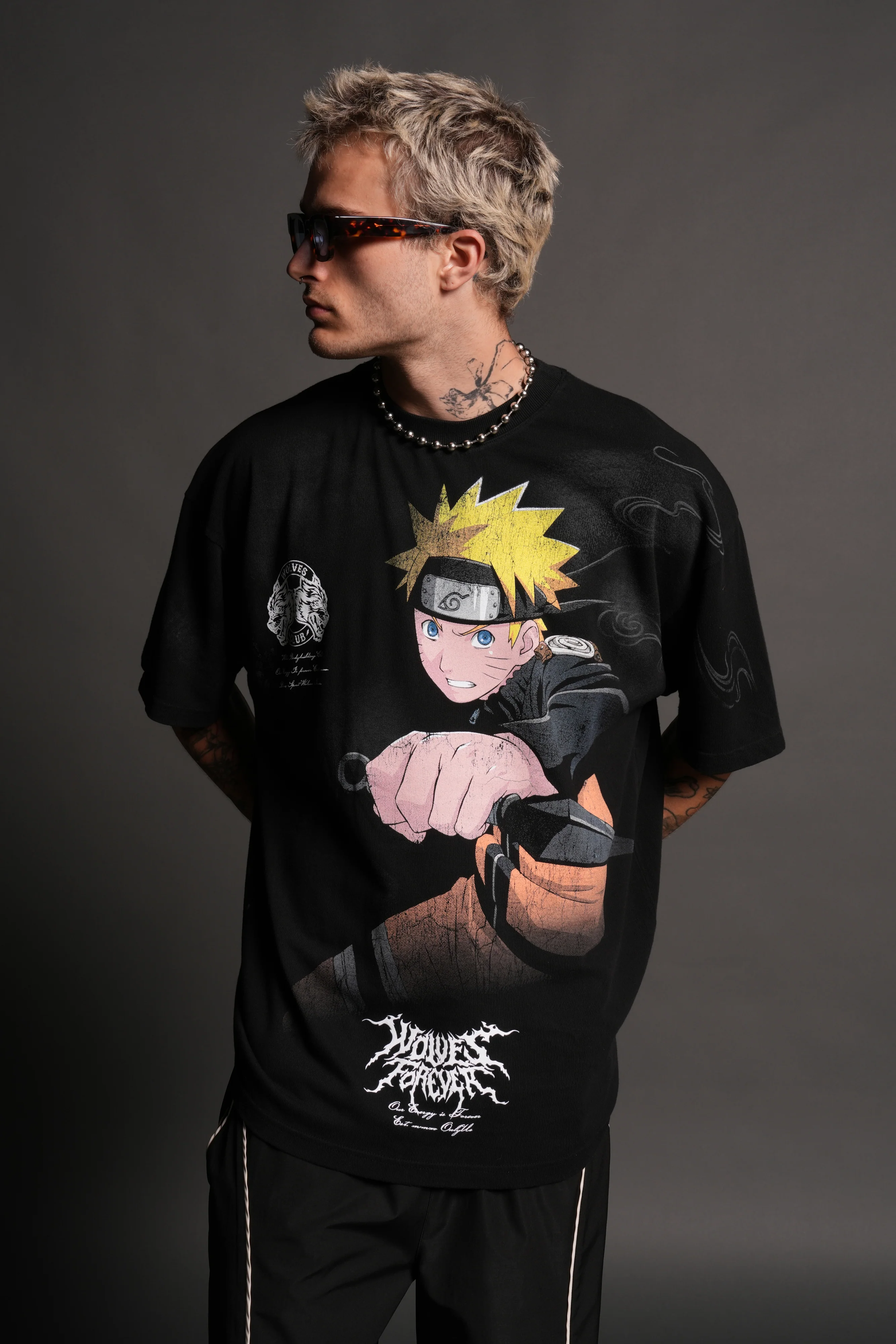 Uzumaki Naruto "Side-By-Side" Series Premium Tee in Black - Image 4