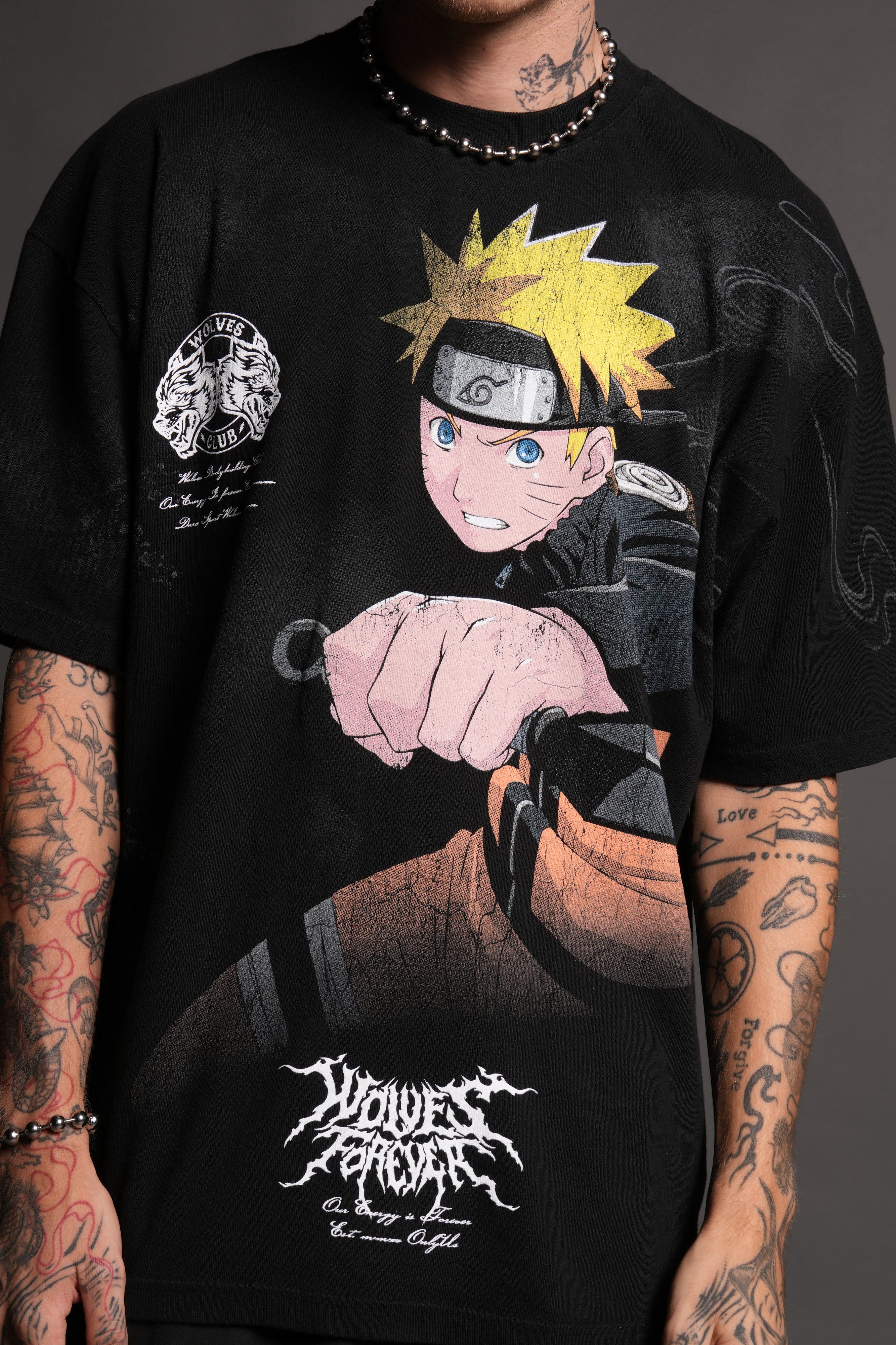 Uzumaki Naruto "Side-By-Side" Series Premium Tee in Black - Image 7