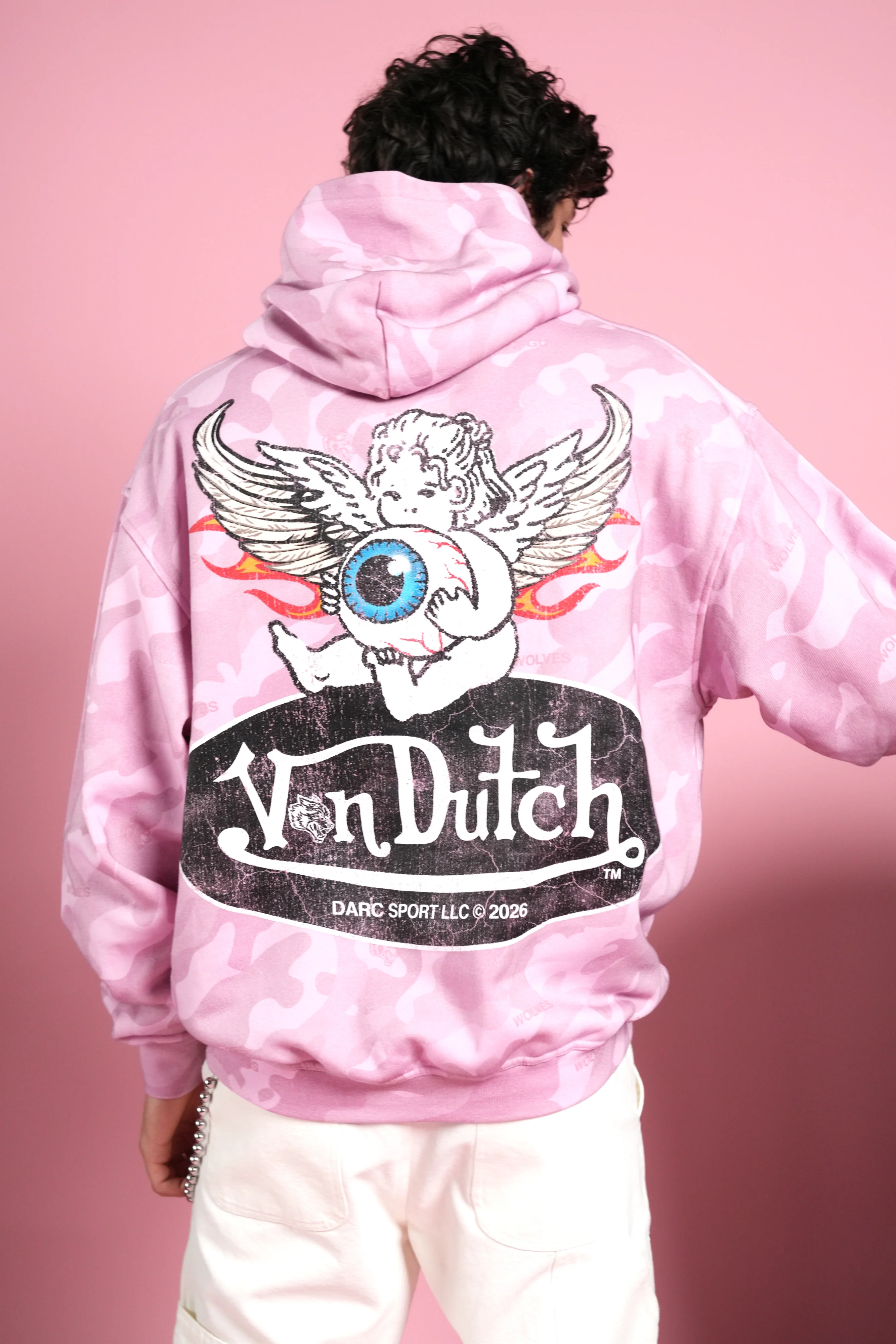 Von Wild Pierce Hoodie in Dsvd Bubblegum Camo - Image 10