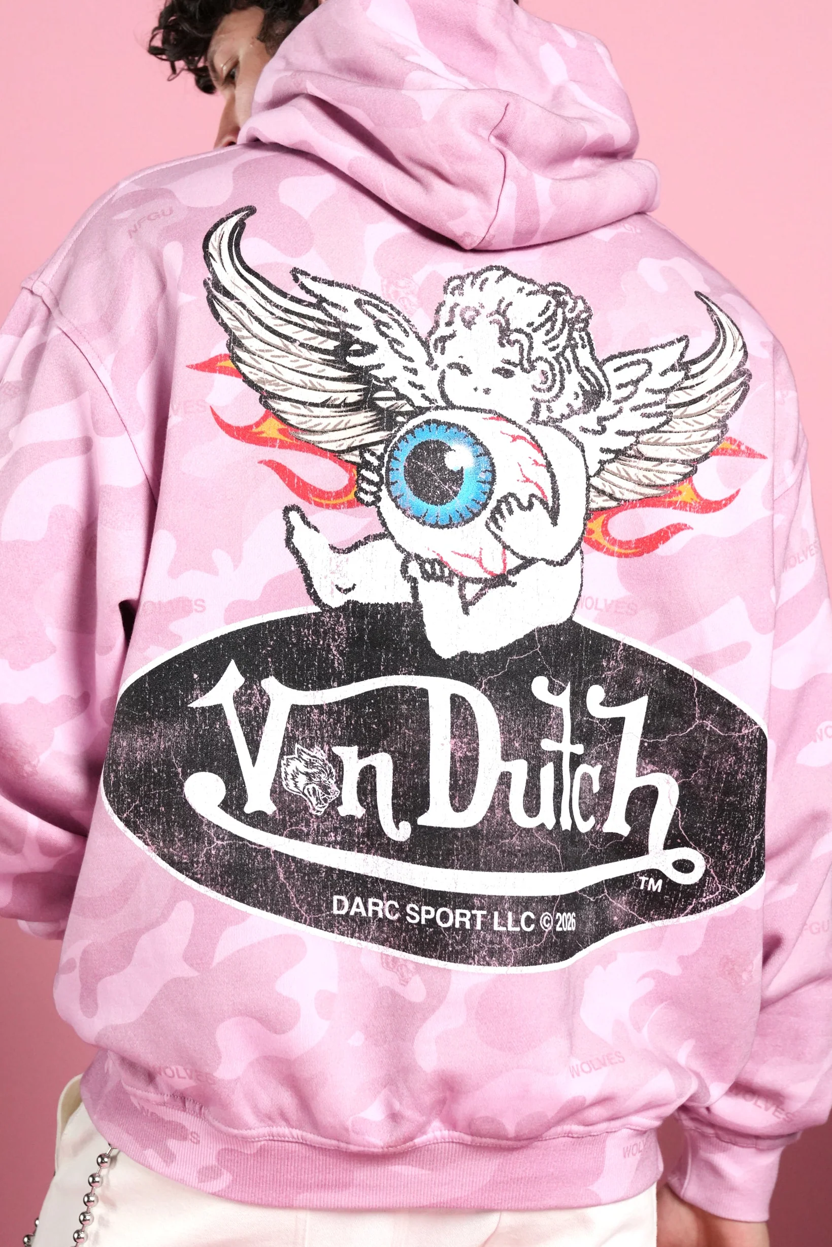 Von Wild Pierce Hoodie in Dsvd Bubblegum Camo - Image 14