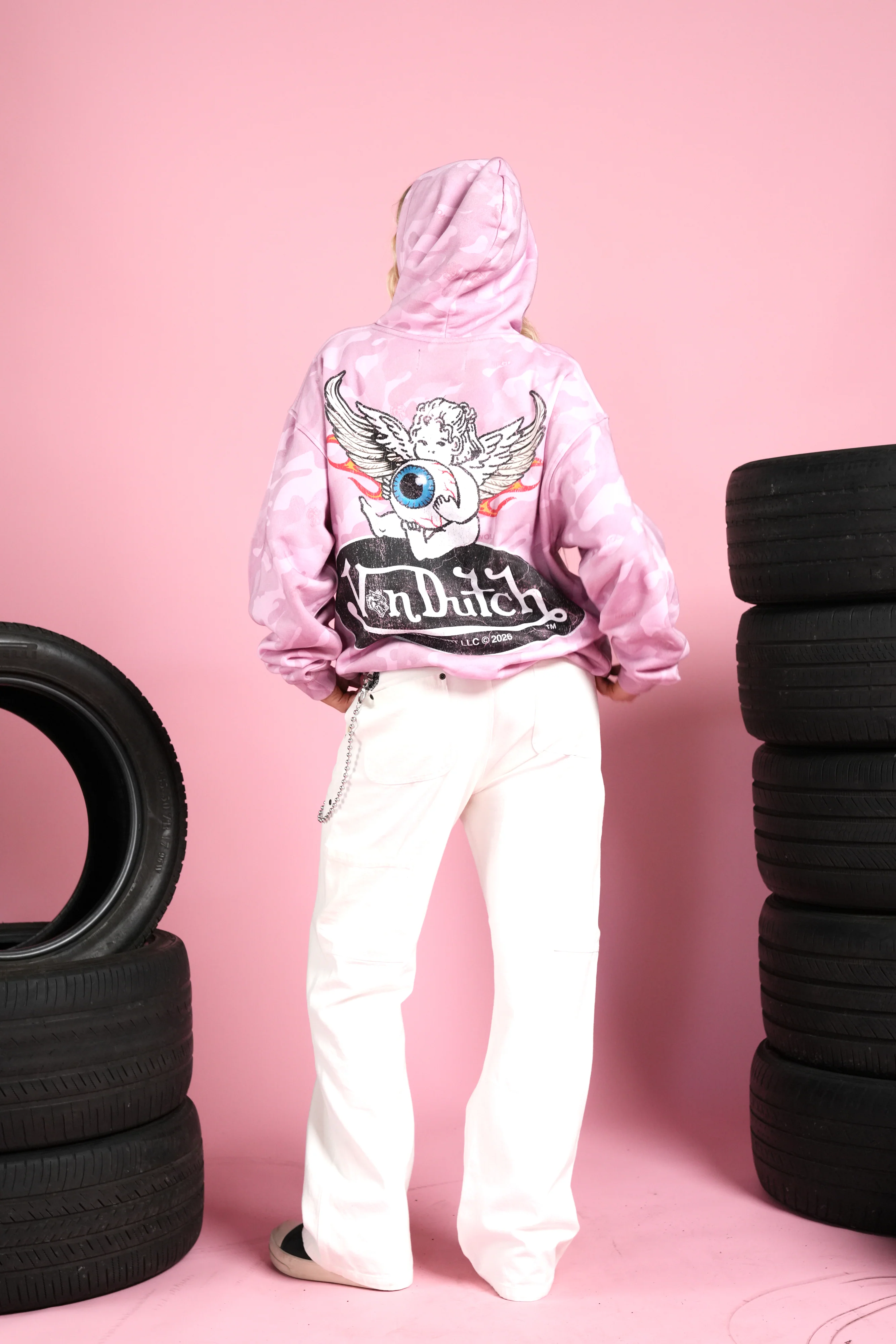 Von Wild Pierce Hoodie in Dsvd Bubblegum Camo - Image 6